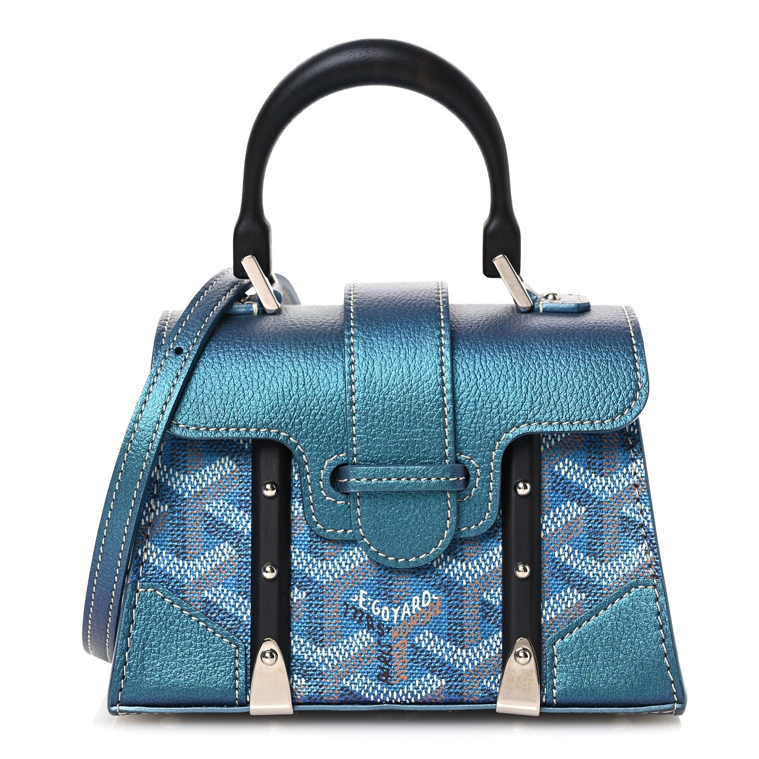 Goyard Iridescent Goyardine Structure Nano Saigon Pearly Blue