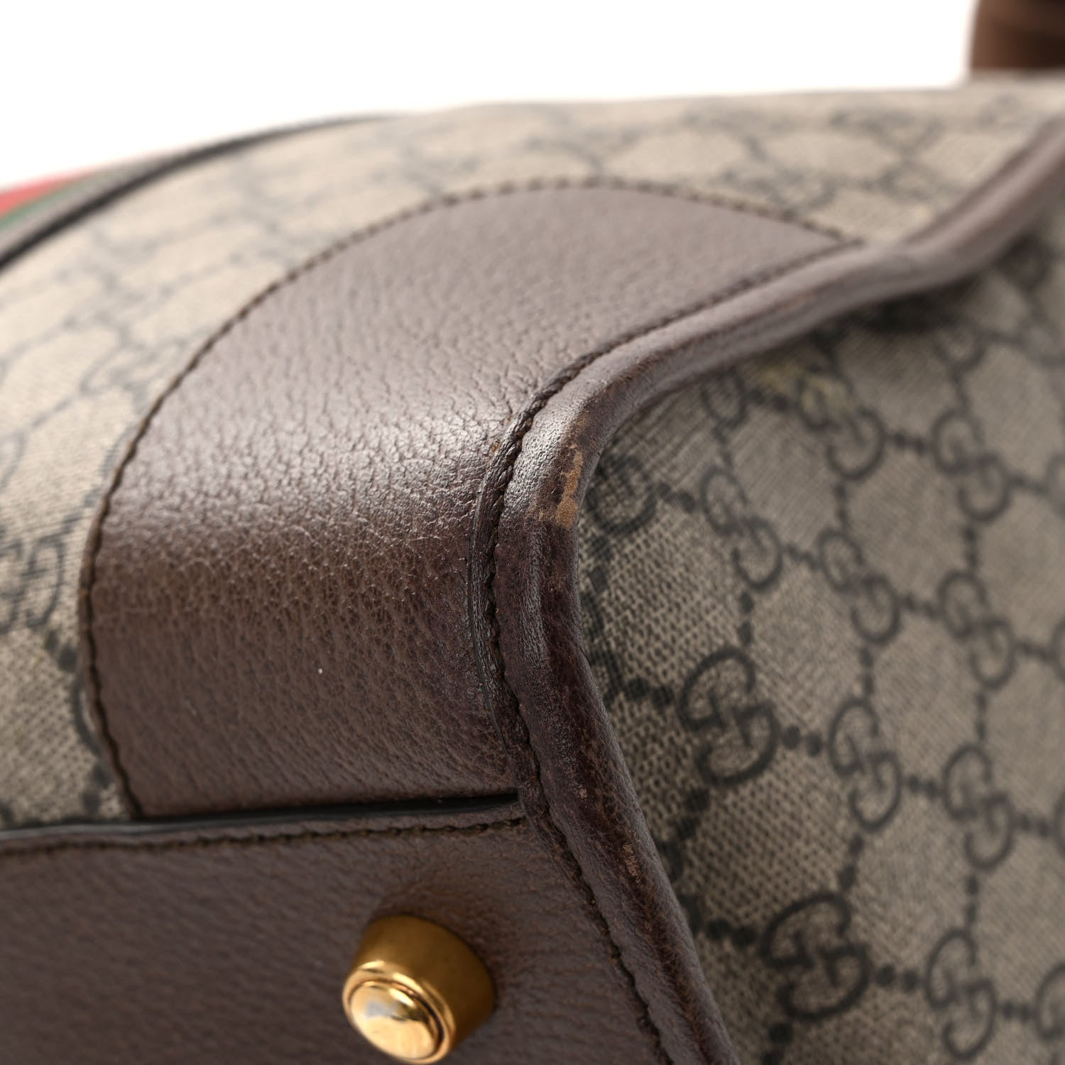 Gucci Soft GG Supreme Monogram Web Medium Duffle Bag Beige New Acero Crop 12 of 12