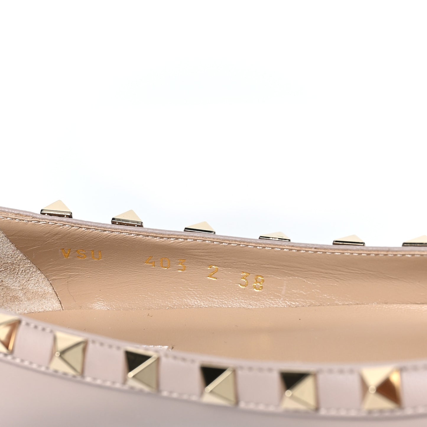 Nappa Rockstud Ballerina Flats 38 Poudre