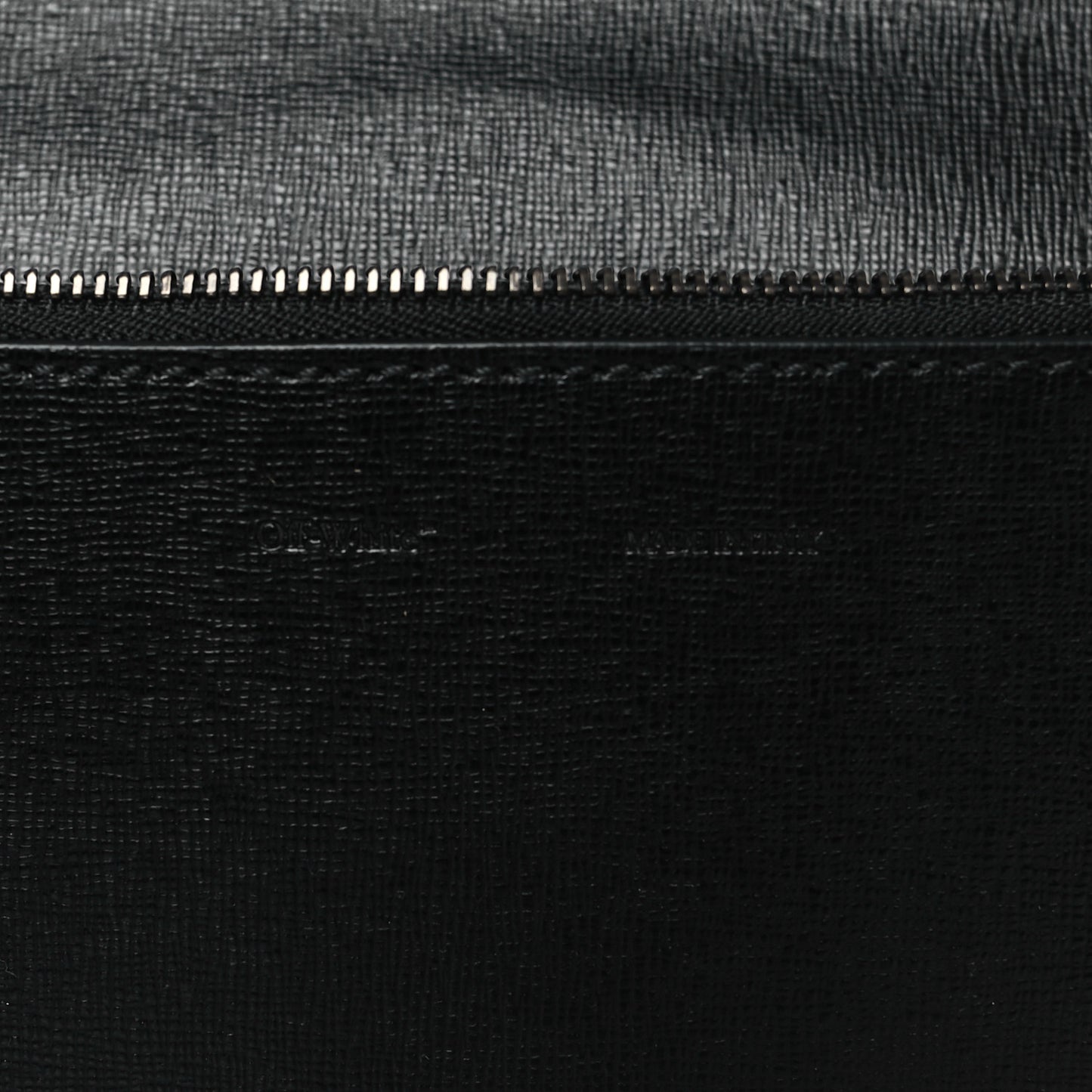 Saffiano Striped Mini Diag Binder Clip Bag Black White Indus