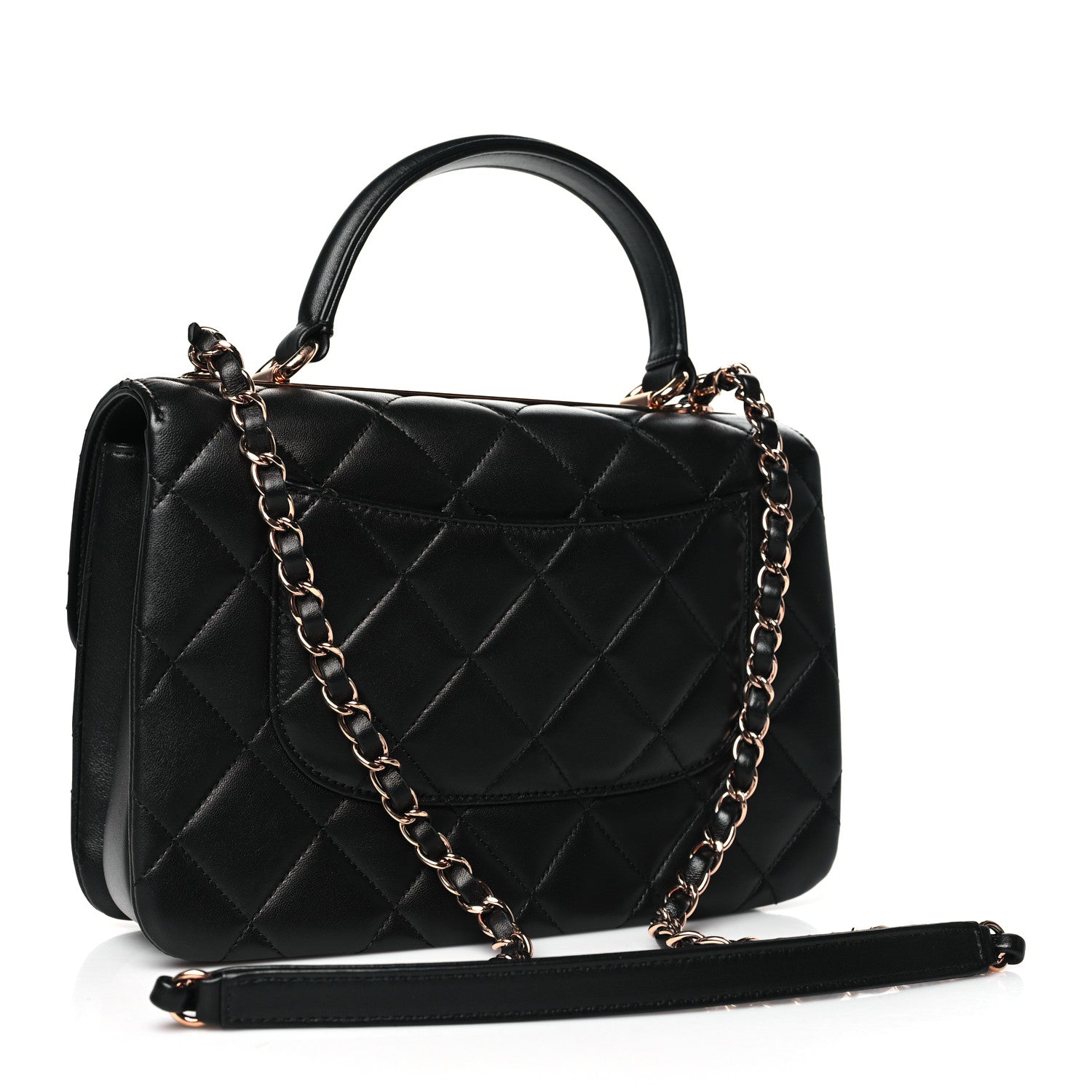 Chanel Lambskin Quilted Small Trendy CC Dual Handle Flap Bag Black 3 of 10