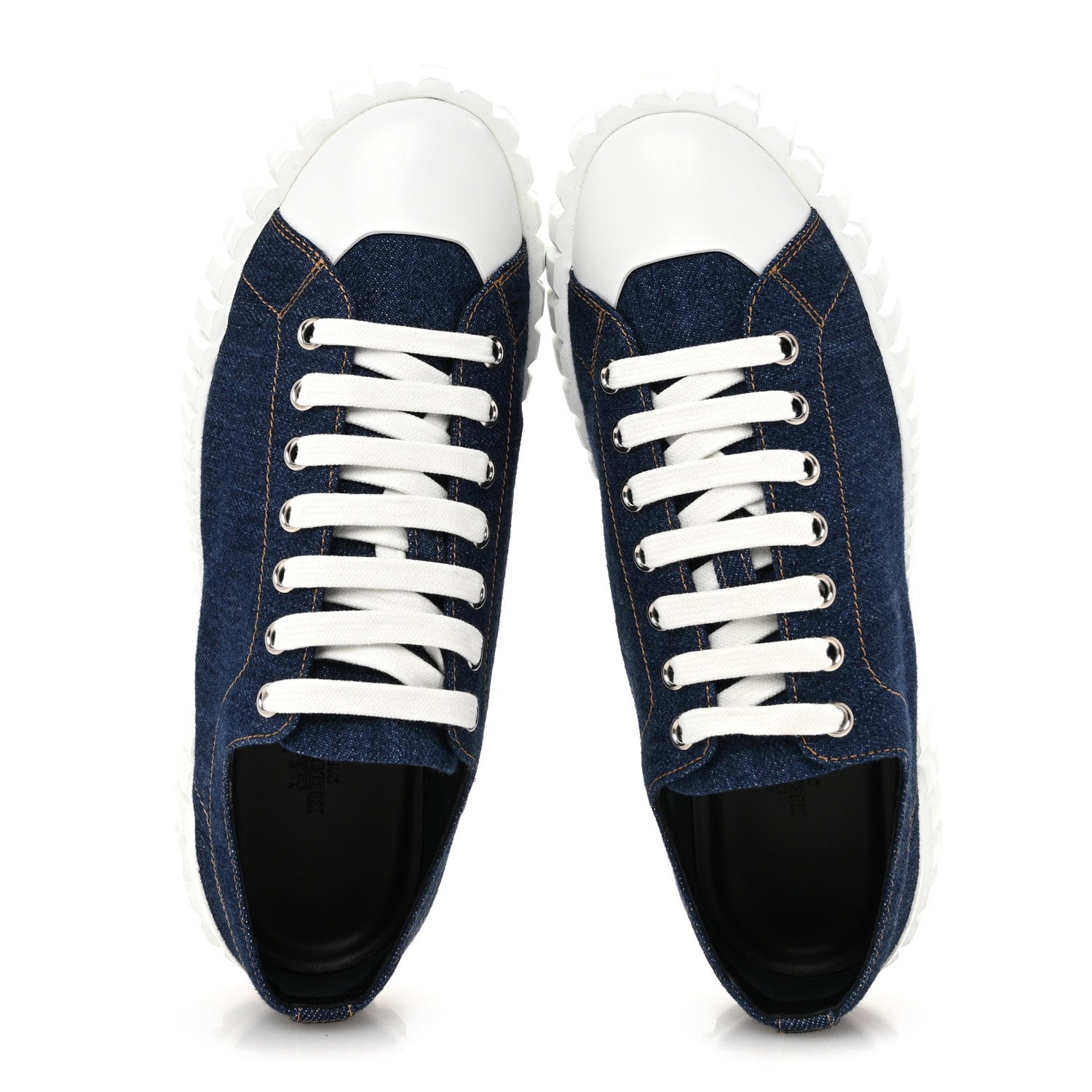 Hermes Denim Womens Cross Sneakers 37 Bleu 2 of 11