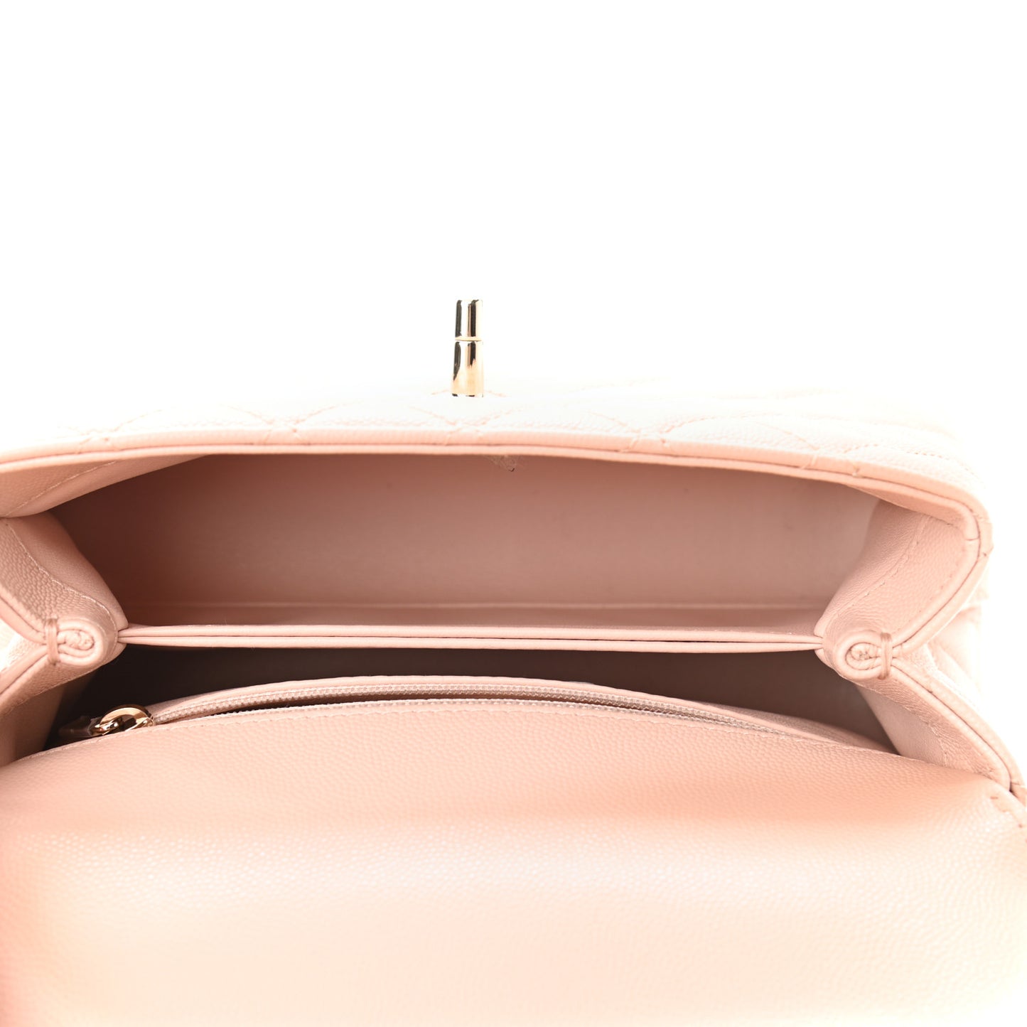 Caviar Quilted Mini Coco Handle Flap Light Pink