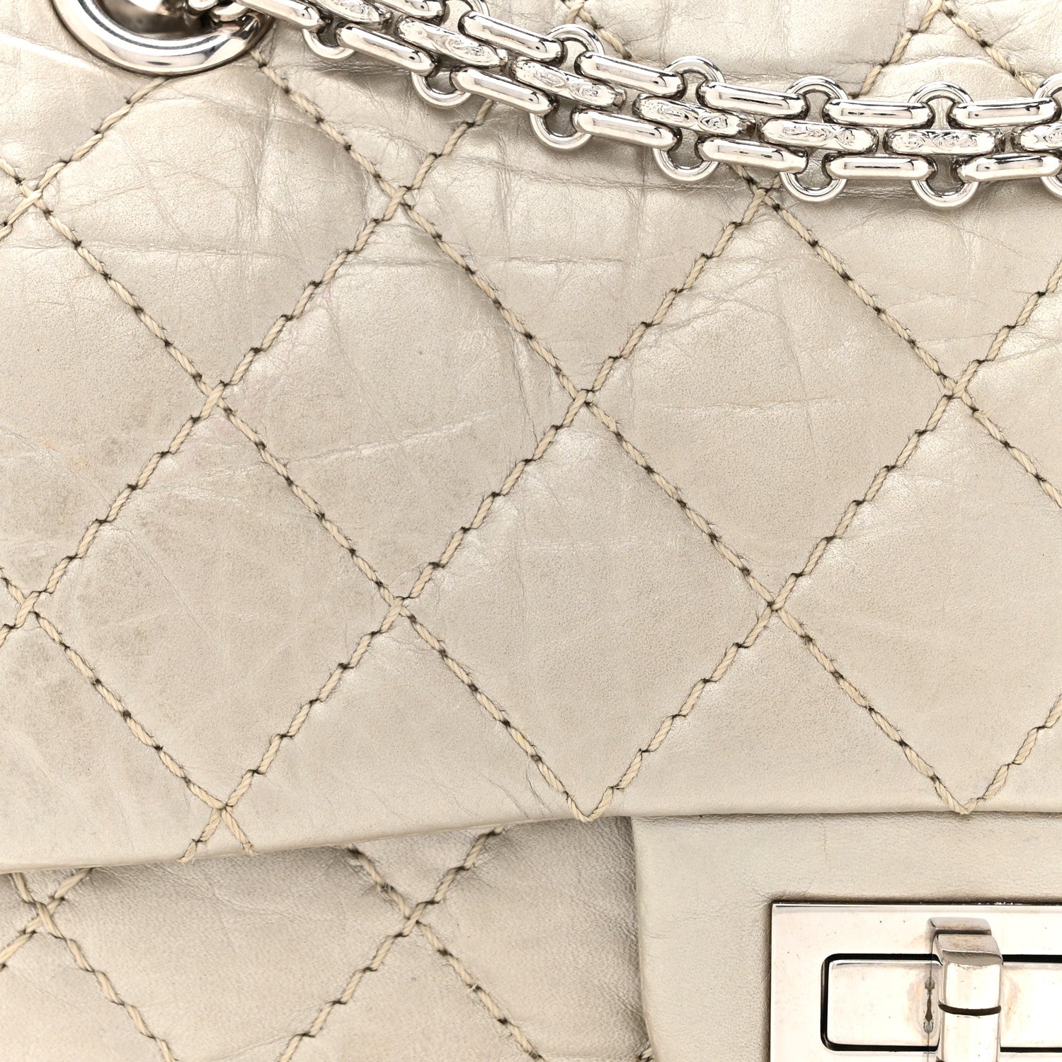Chanel Metallic Aged Calfskin Quilted 2.55 Reissue Mini Flap Light Gold 8 of 16