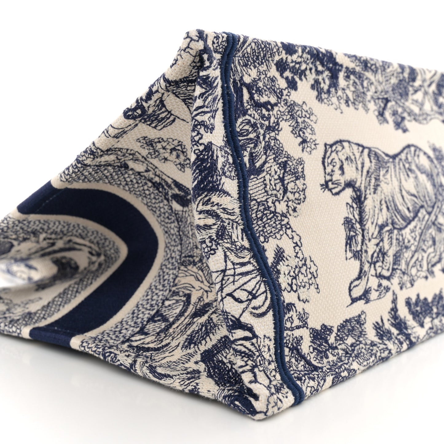 Canvas Embroidered Medium Dioriviera Toile De Jouy Book Tote Blue