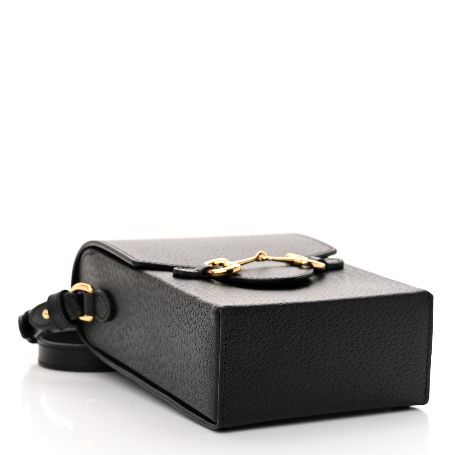 Gucci Boarded Plutone Calfskin Mini Horsebit 1955 Crossbody Bag Black 4 of 11