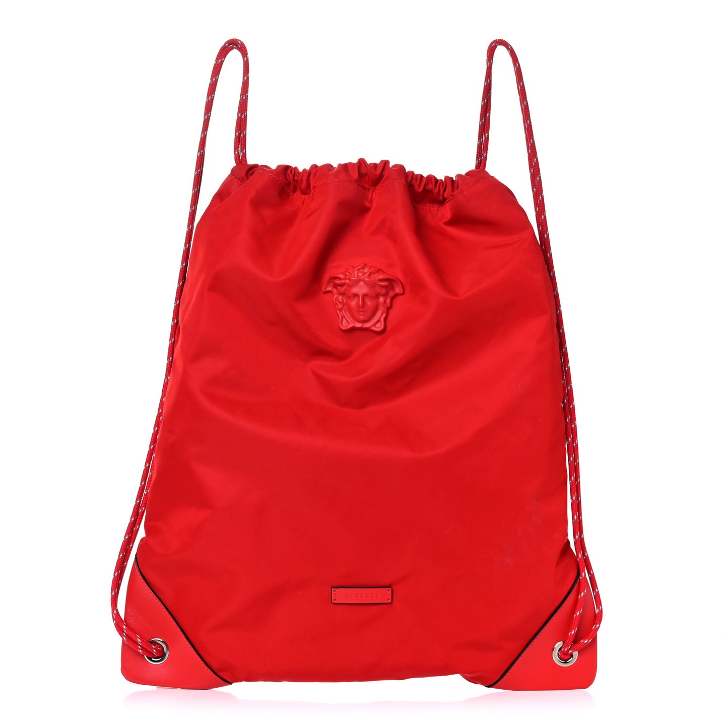Nylon Medusa Drawstring Backpack Red