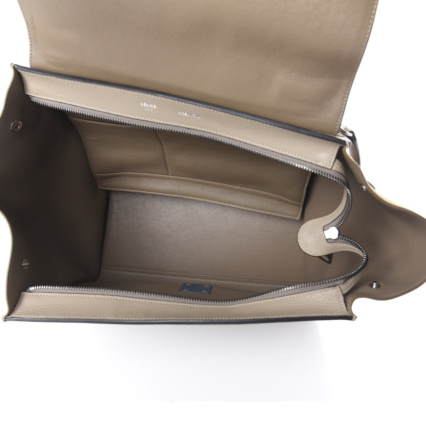 Drummed Calfskin Suede Medium Trapeze Dune