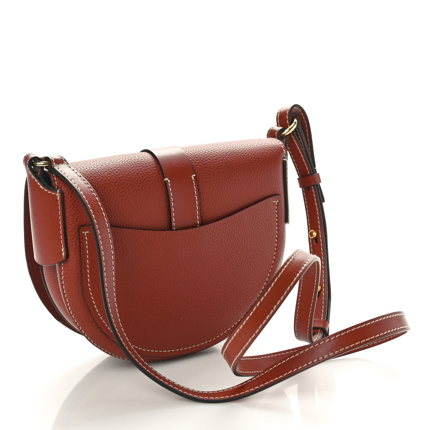 Chloe Grained Calfskin Small Darryl Saddle Crossbody Bag Sepia Brown 3 of 9
