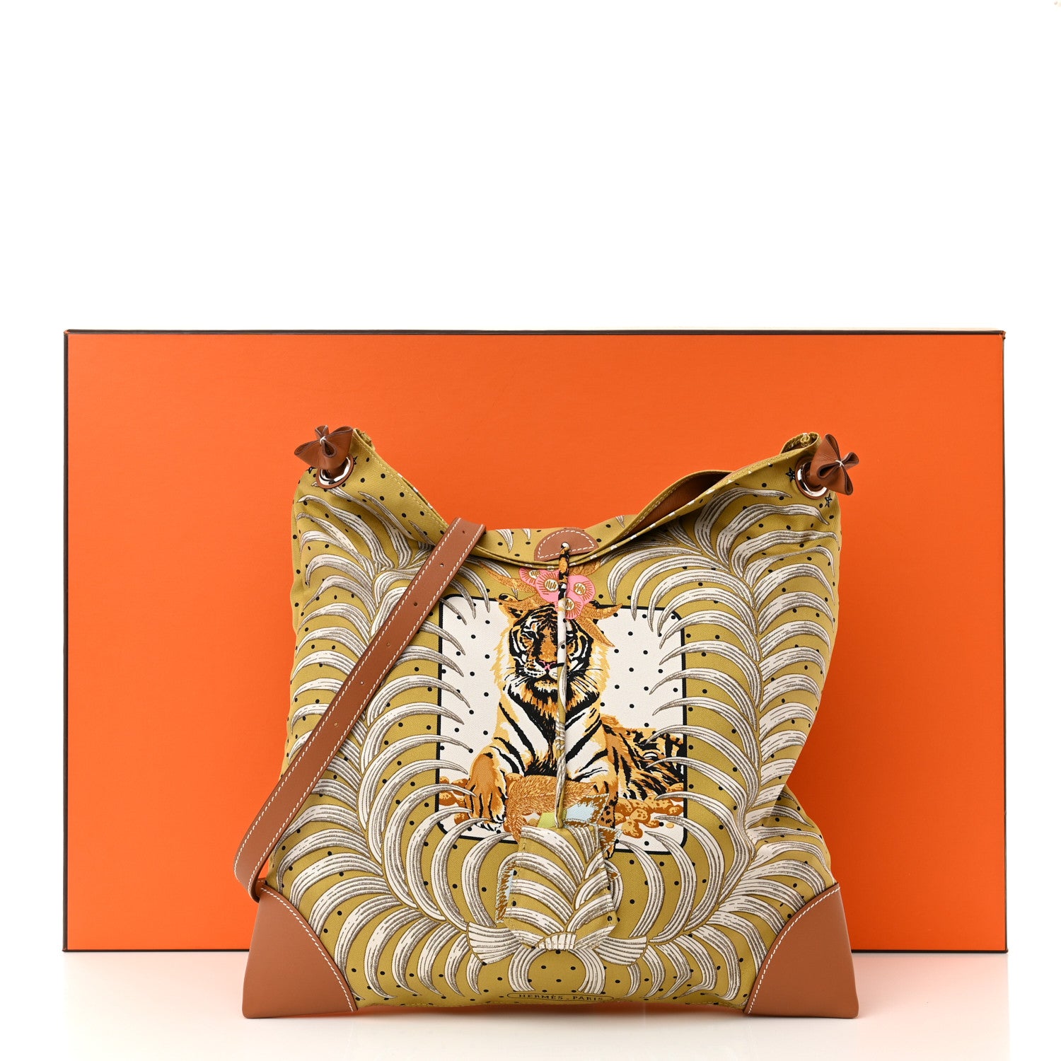 Hermes Silk Barenia Tiger Royal Silky City 33 Bag 14 of 14