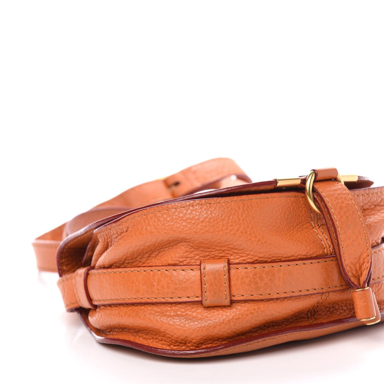 Chloe Calfskin Mini Marcie Round Crossbody Bag Orange 9 of 13