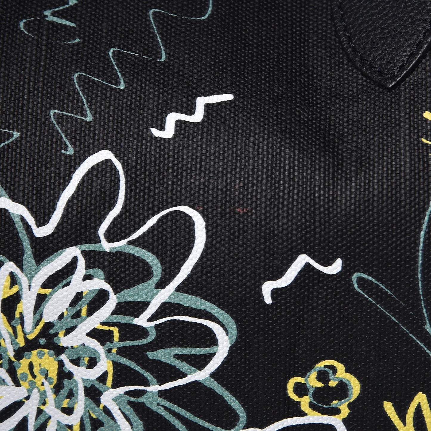 Coated Canvas Medium Reversible Doodle Tote Black