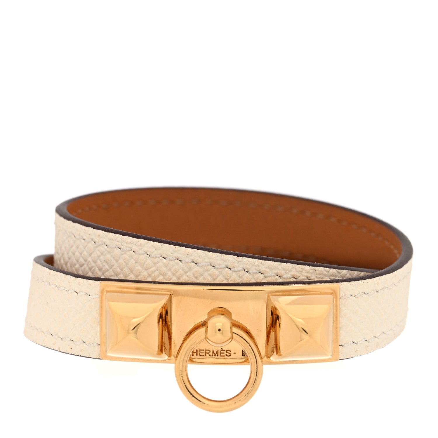 Hermes Epsom Rivale Double Tour Bracelet T2 Nata 1 of 6