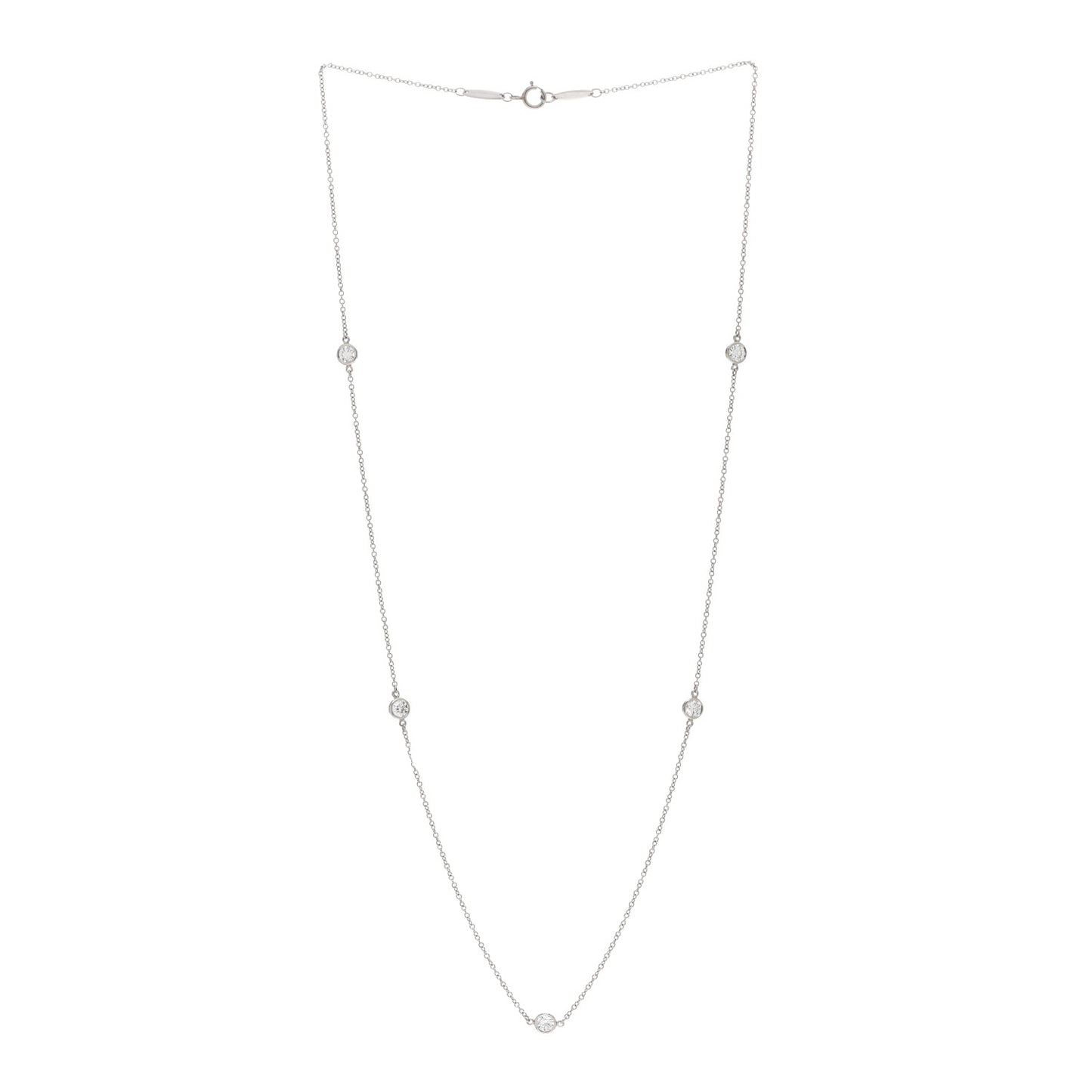 Platinum Diamond Elsa Peretti .80ctw Diamonds by the Yard 5 Station Necklace