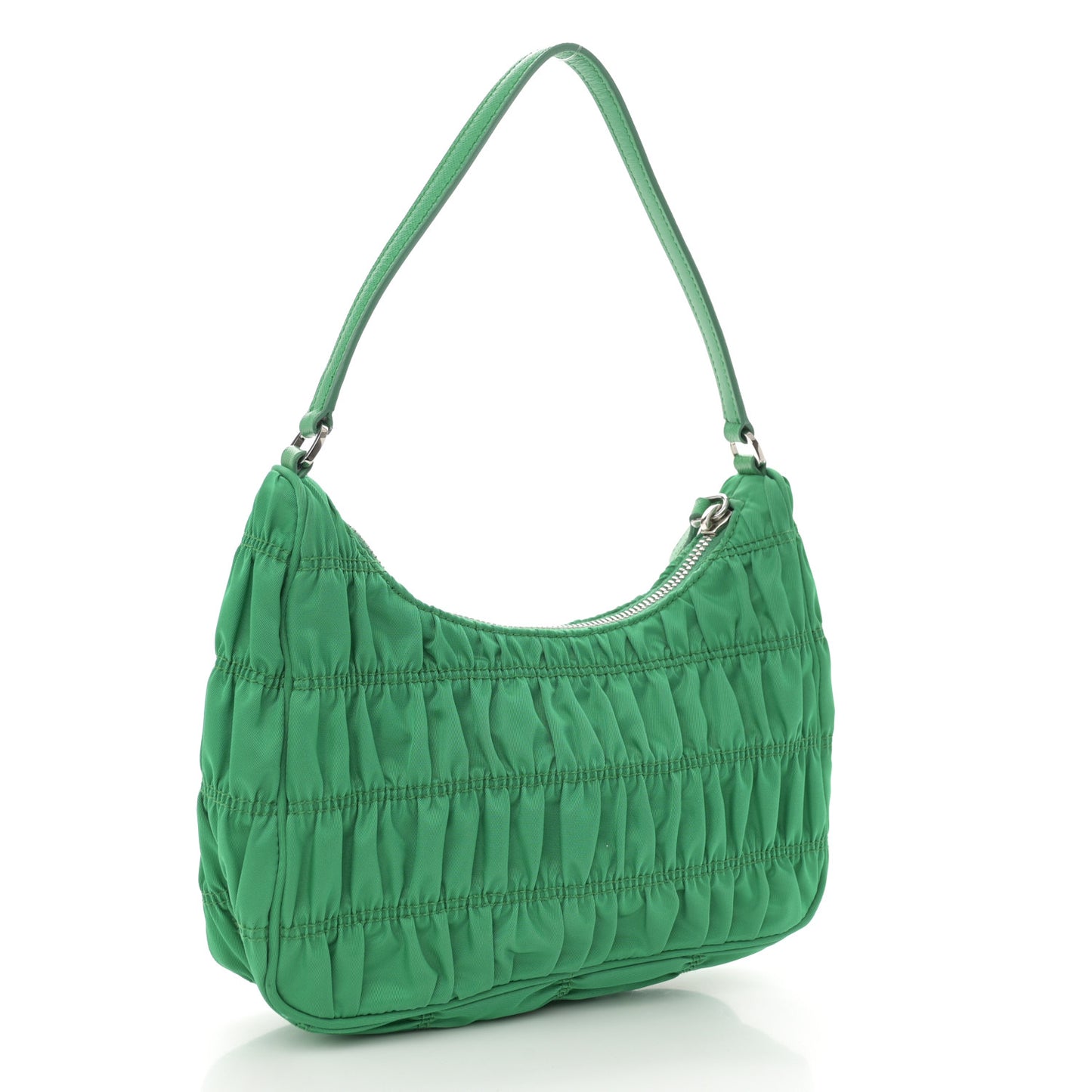Tessuto Nylon Gaufre Shoulder Bag Menta