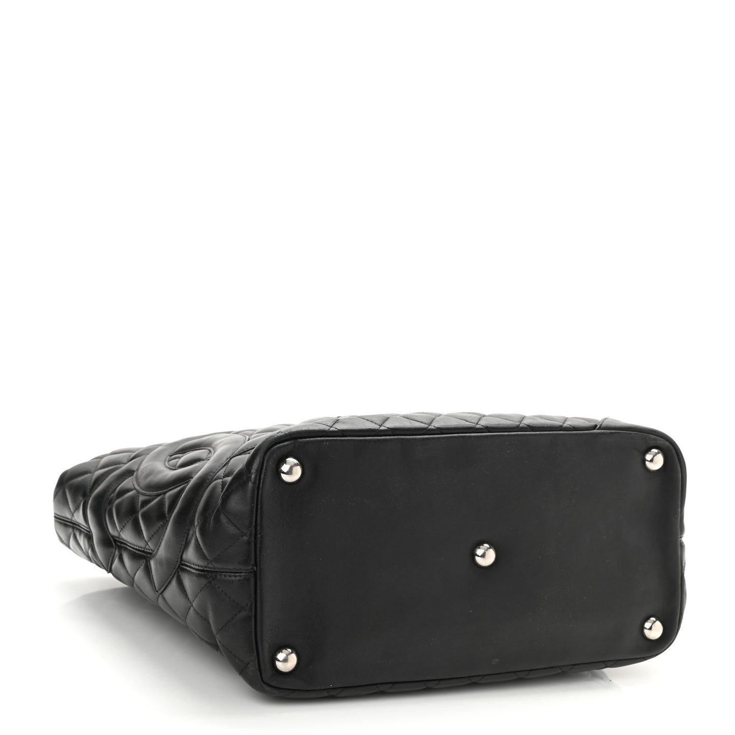 Calfskin Quilted Large Cambon Tote Black