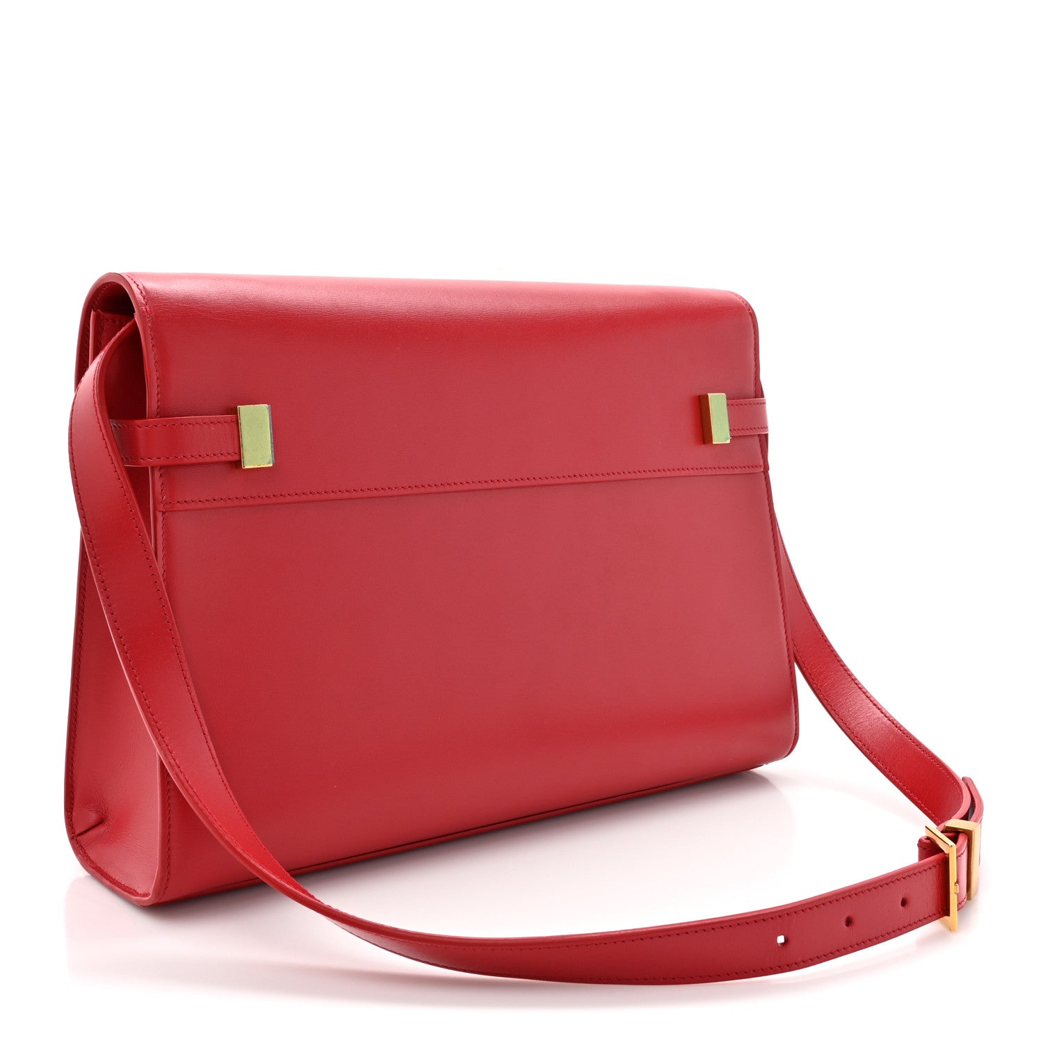 Saint Laurent Smooth Calfskin Manhattan Shoulder Bag Rouge Eros 3 of 12