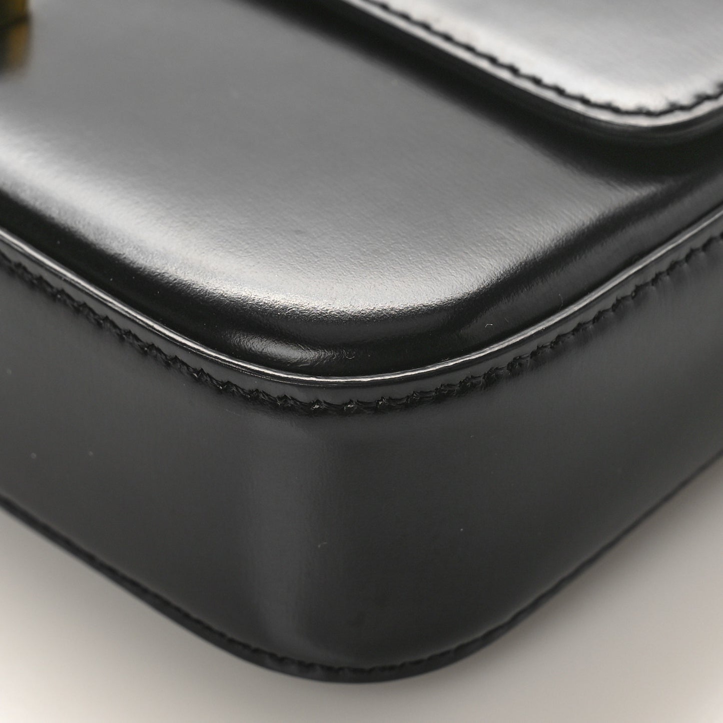 Shiny Calfskin Triomphe Shoulder Bag Black