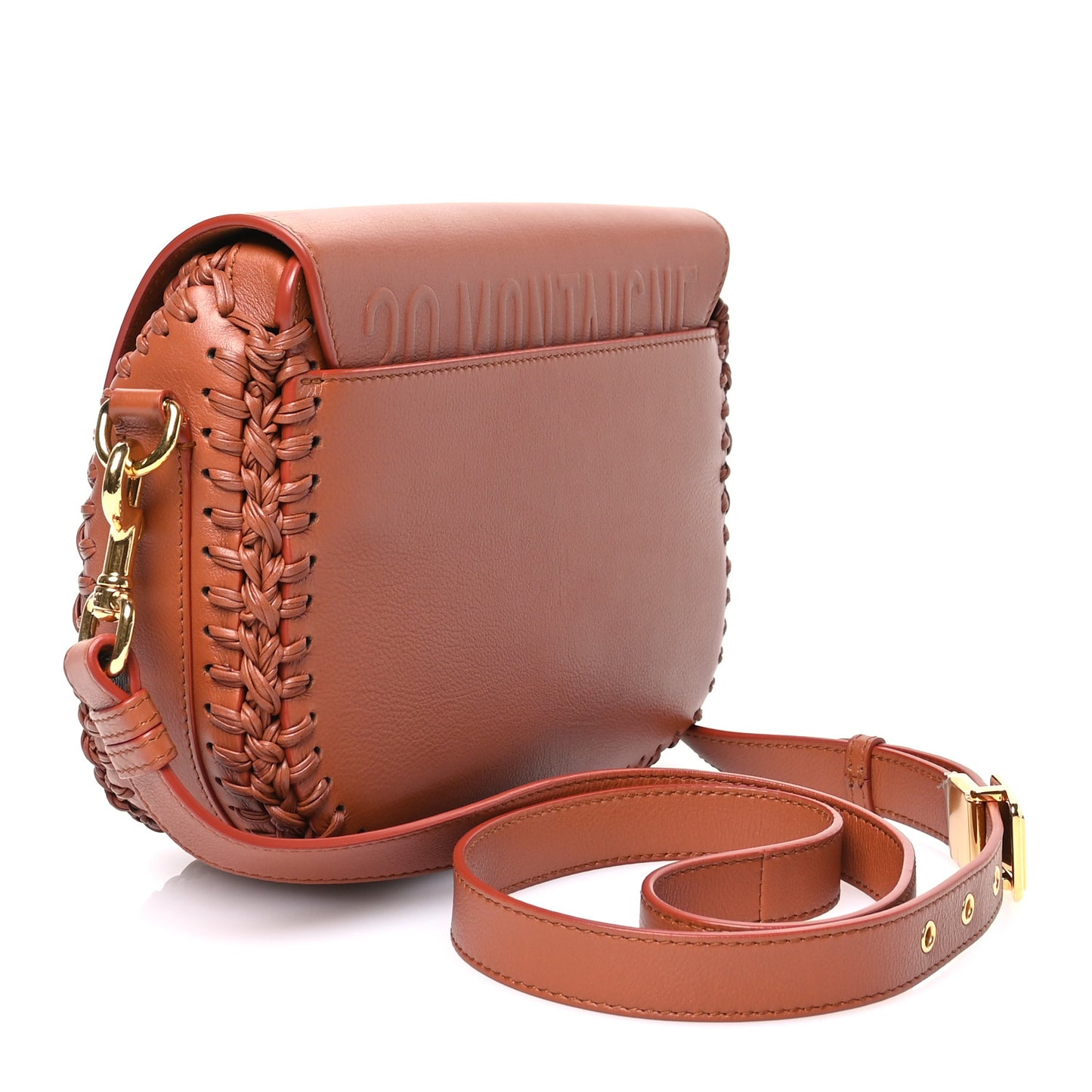 Grained Calfskin Medium Whipstitched Bobby Bag Dark Tan
