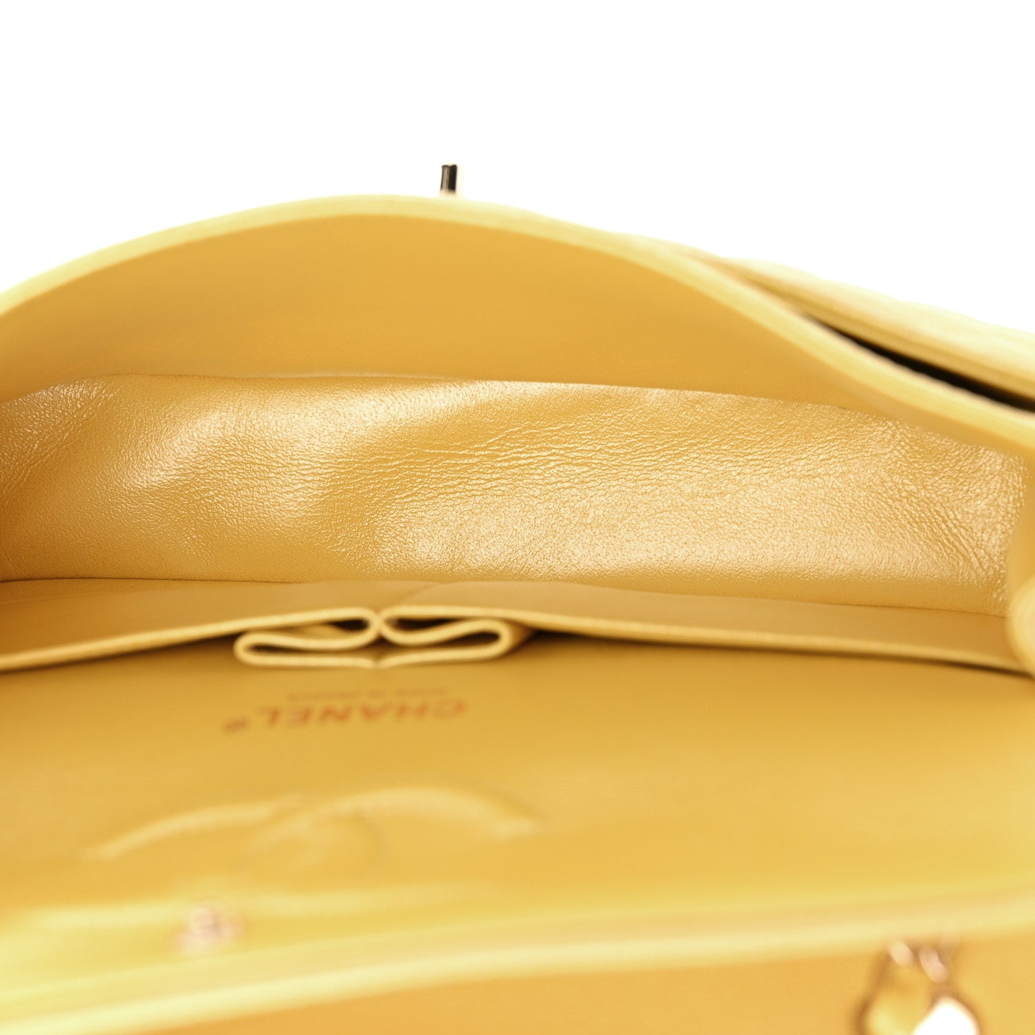 Chanel Iridescent Caviar Quilted Medium Double Flap Yellow 5 of 11