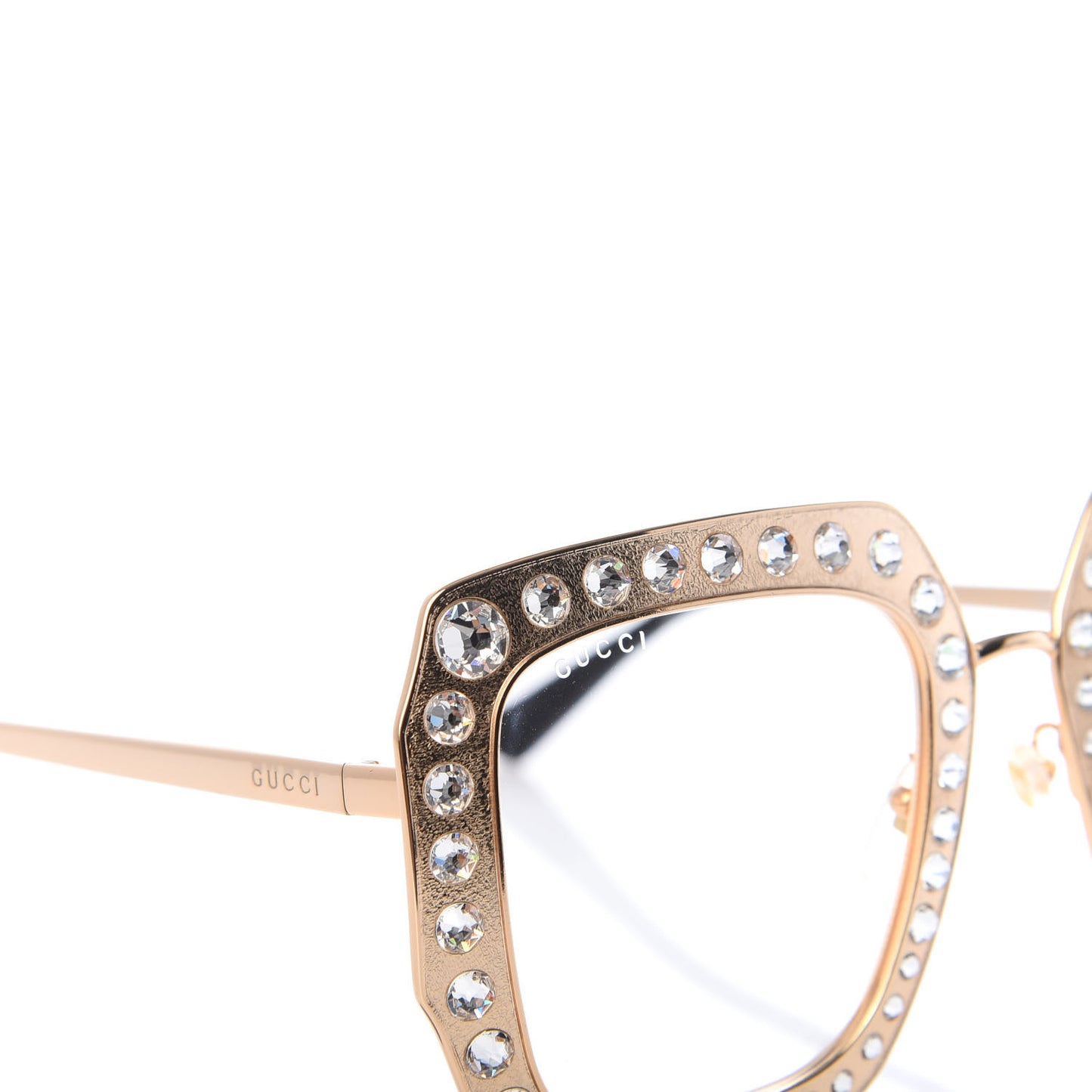 Metal Acetate Crystal Oversize GG0115S Sunglasses Gold