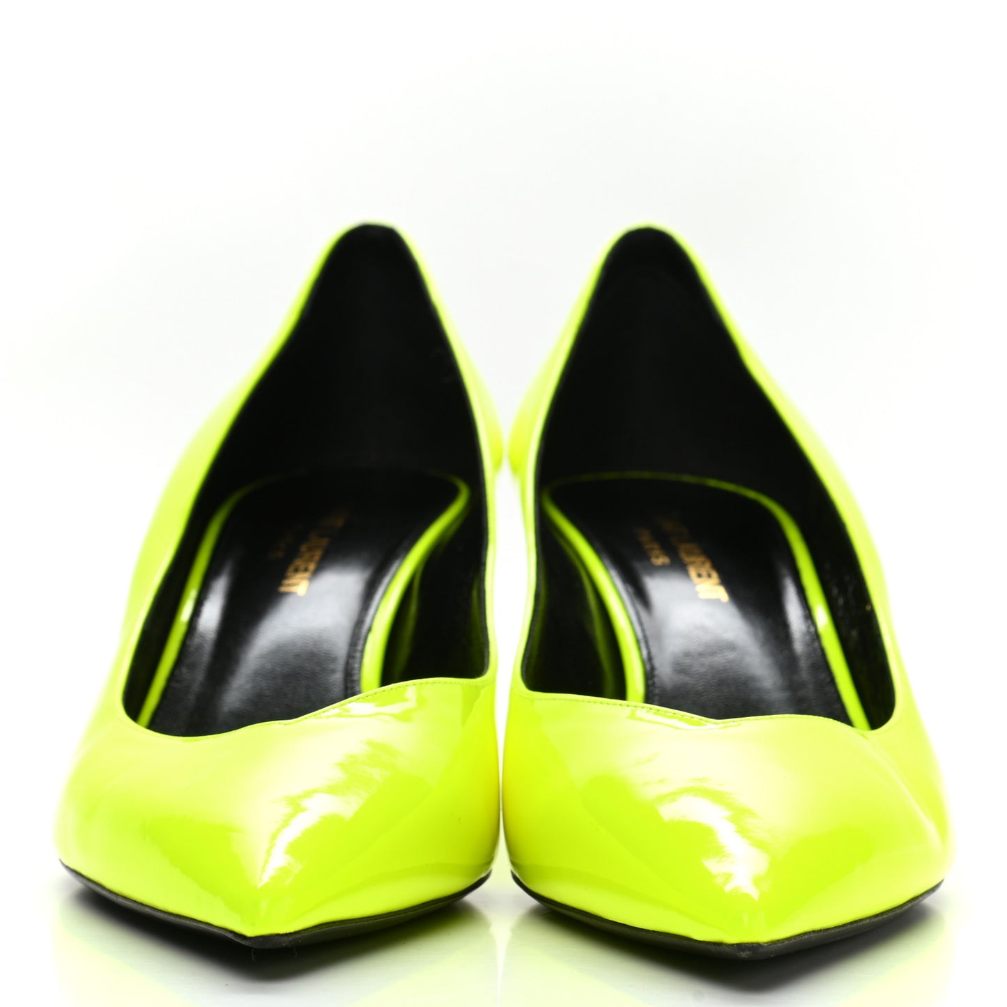 Patent Calfskin Kiki 55 Pumps 39.5 Neon Yellow