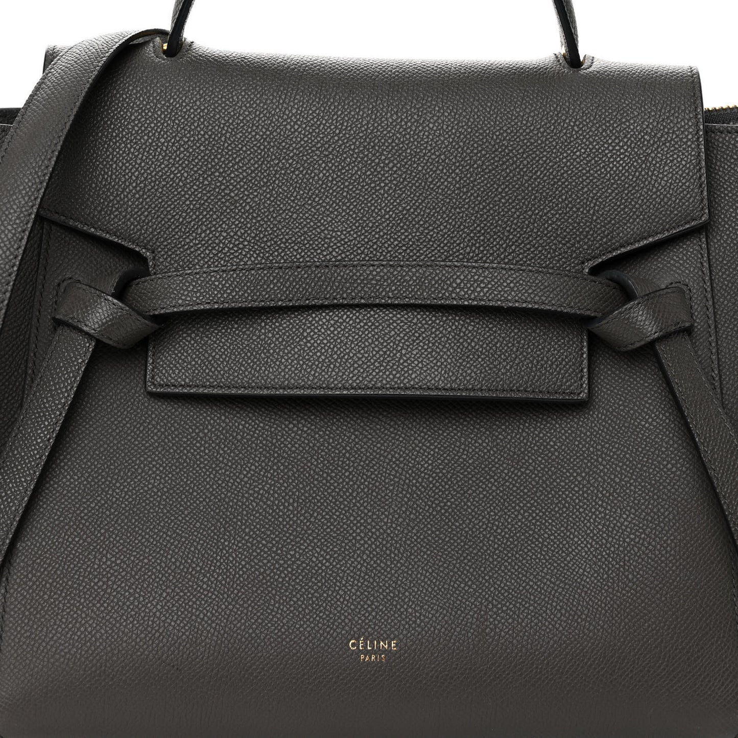 Grained Calfskin Micro Belt Bag Grey