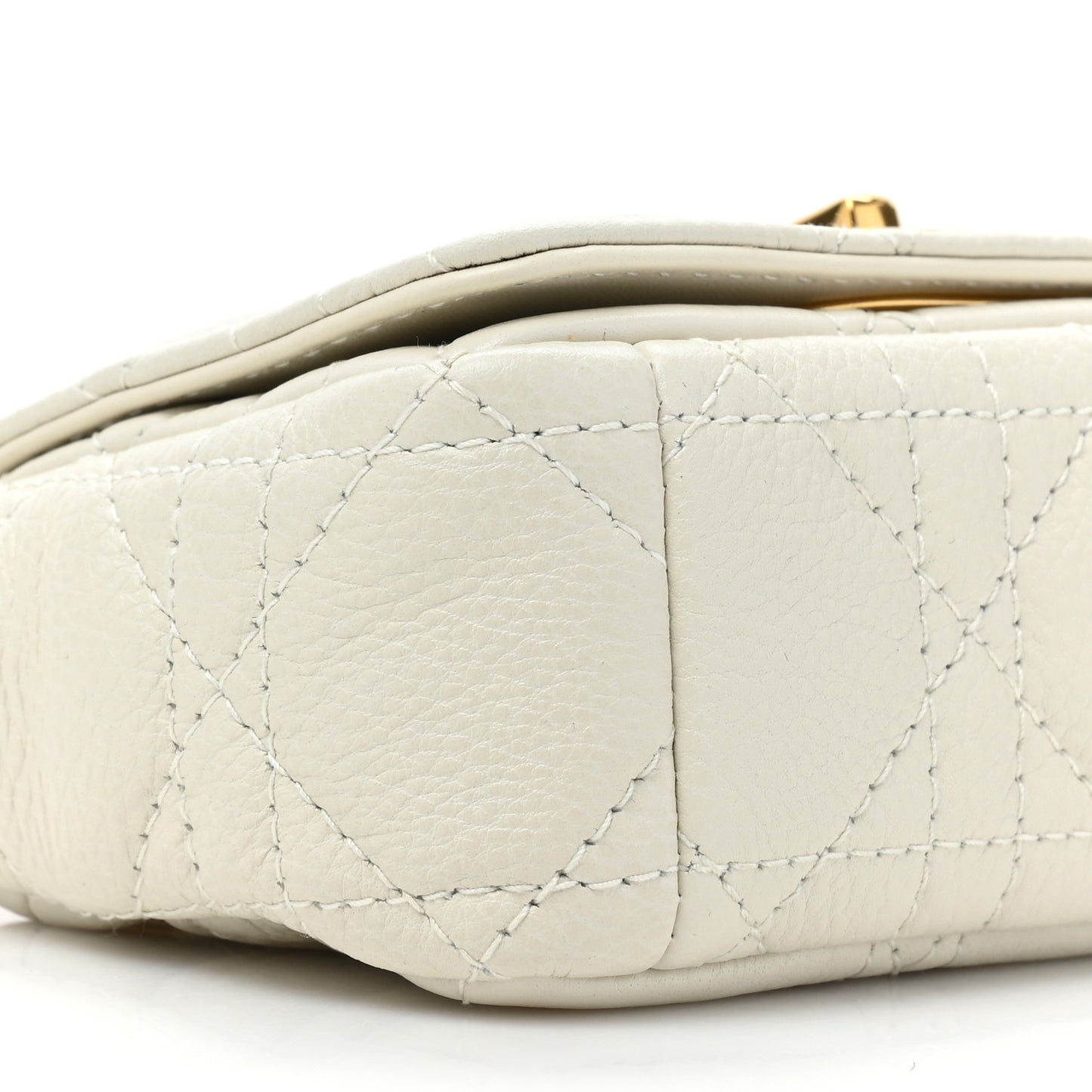 Supple Calfskin Cannage Micro Caro Bag Latte