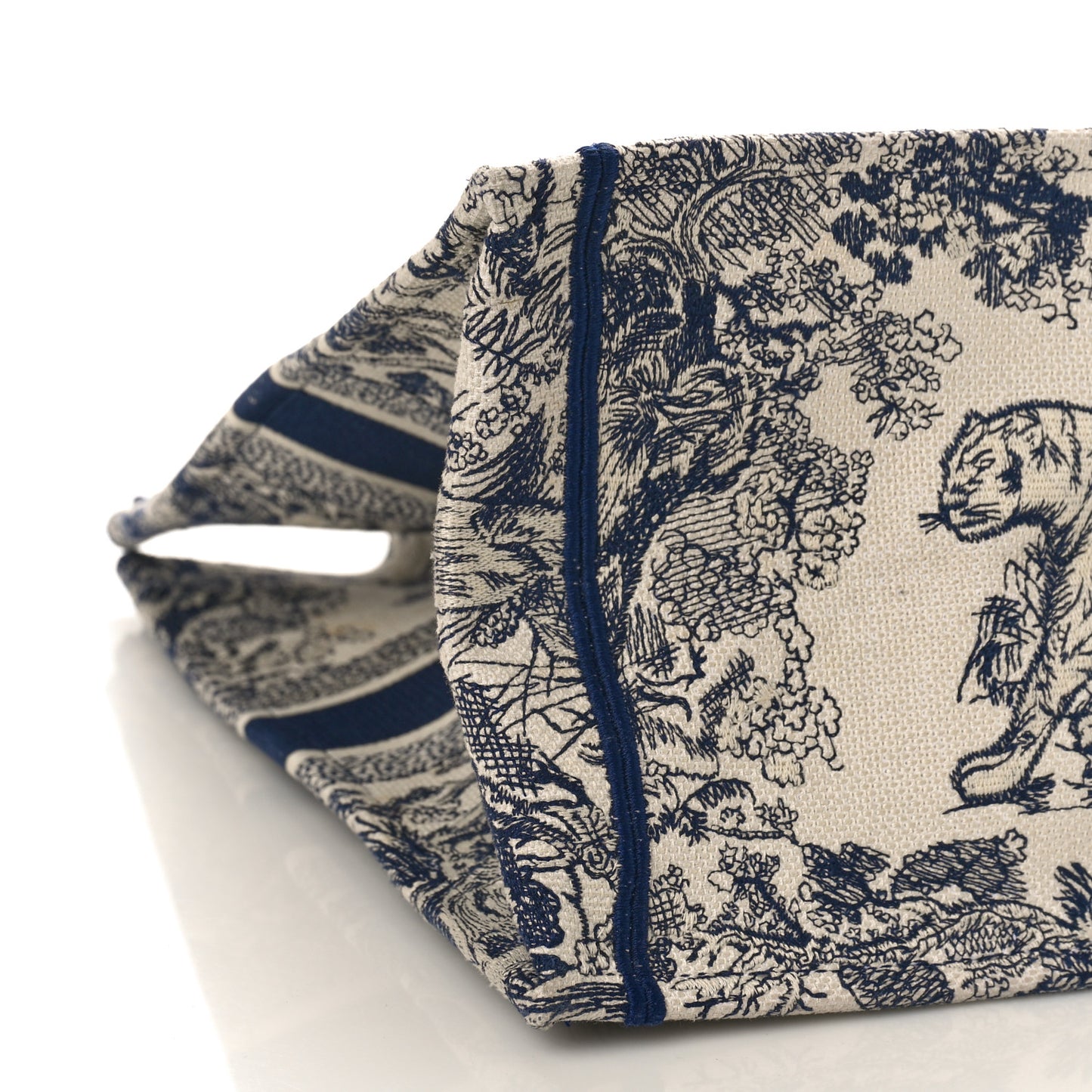 Canvas Embroidered Large Dioriviera Toile De Jouy Book Tote Blue