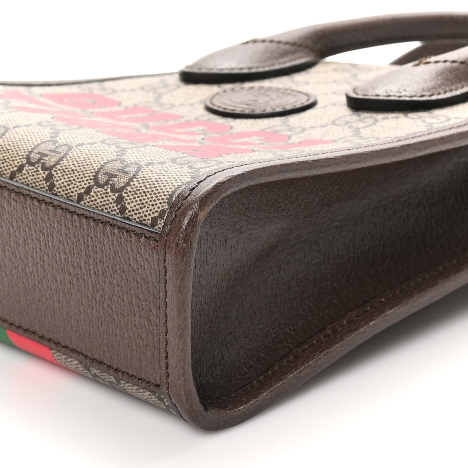 Gucci GG Supreme Monogram Textured Dollar Calfskin Web Gucci Tiger Mini Retro Interlocking G Tote Bag Beige Ebony Live Red New Shamarock New Acero 10 of 11