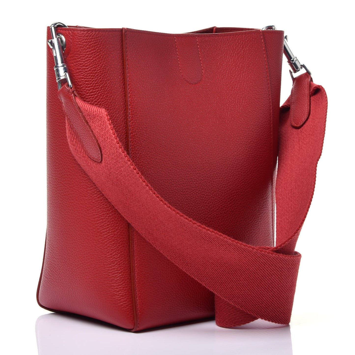 Soft Grained Calfskin Small Sangle Bucket Bag Red