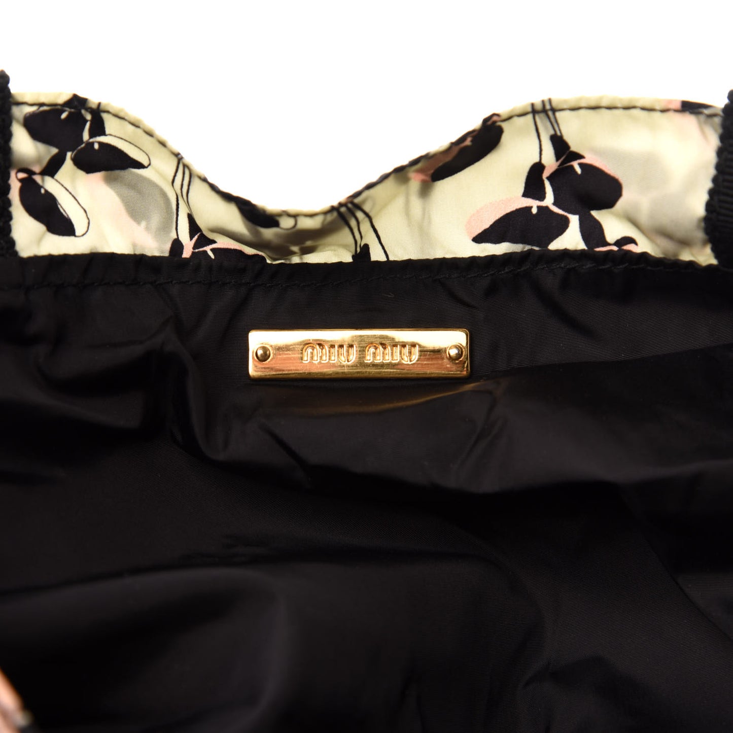 Nylon Patent Faille Foldable Tote Black Multicolor