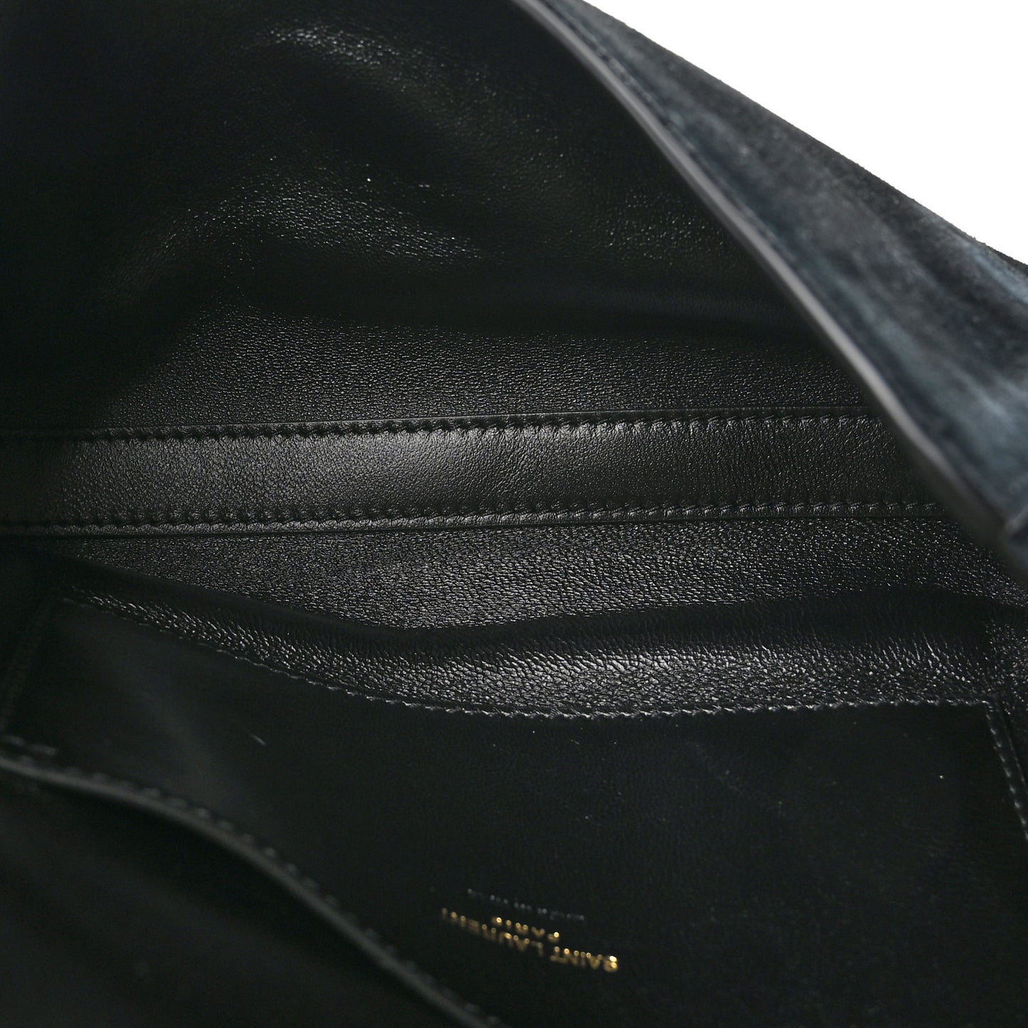Smooth Calfskin Suede Small Reversible Monogram Kate Satchel Black