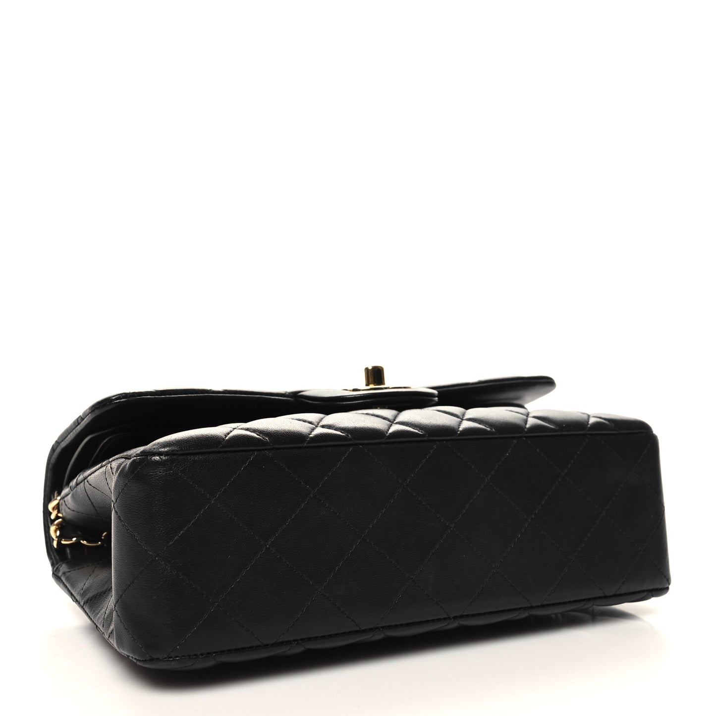 Lambskin Quilted Small Double Flap Black