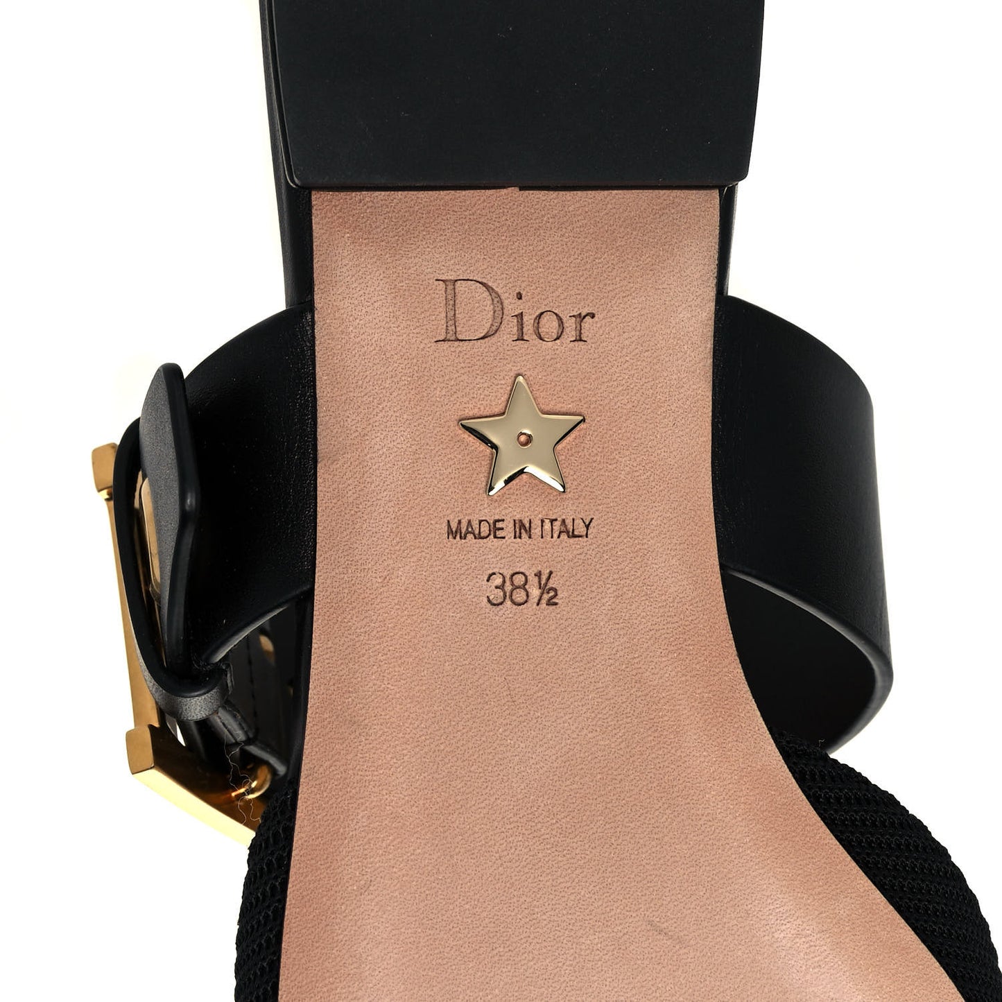 Technical Fabric D-Dior Ballerina Flat Mule 38.5 Black