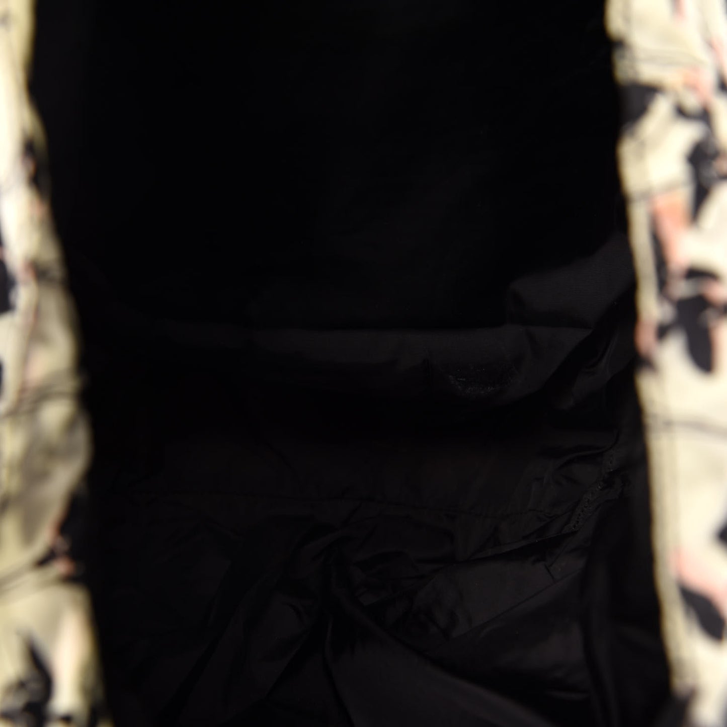 Nylon Patent Faille Foldable Tote Black Multicolor
