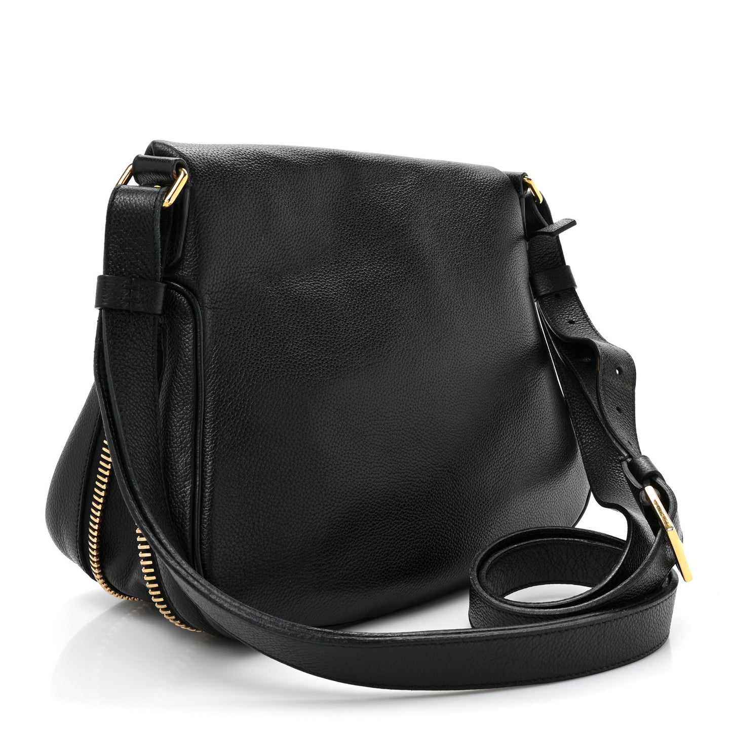 Grained Calfskin Medium Jennifer Crossbody Bag Black