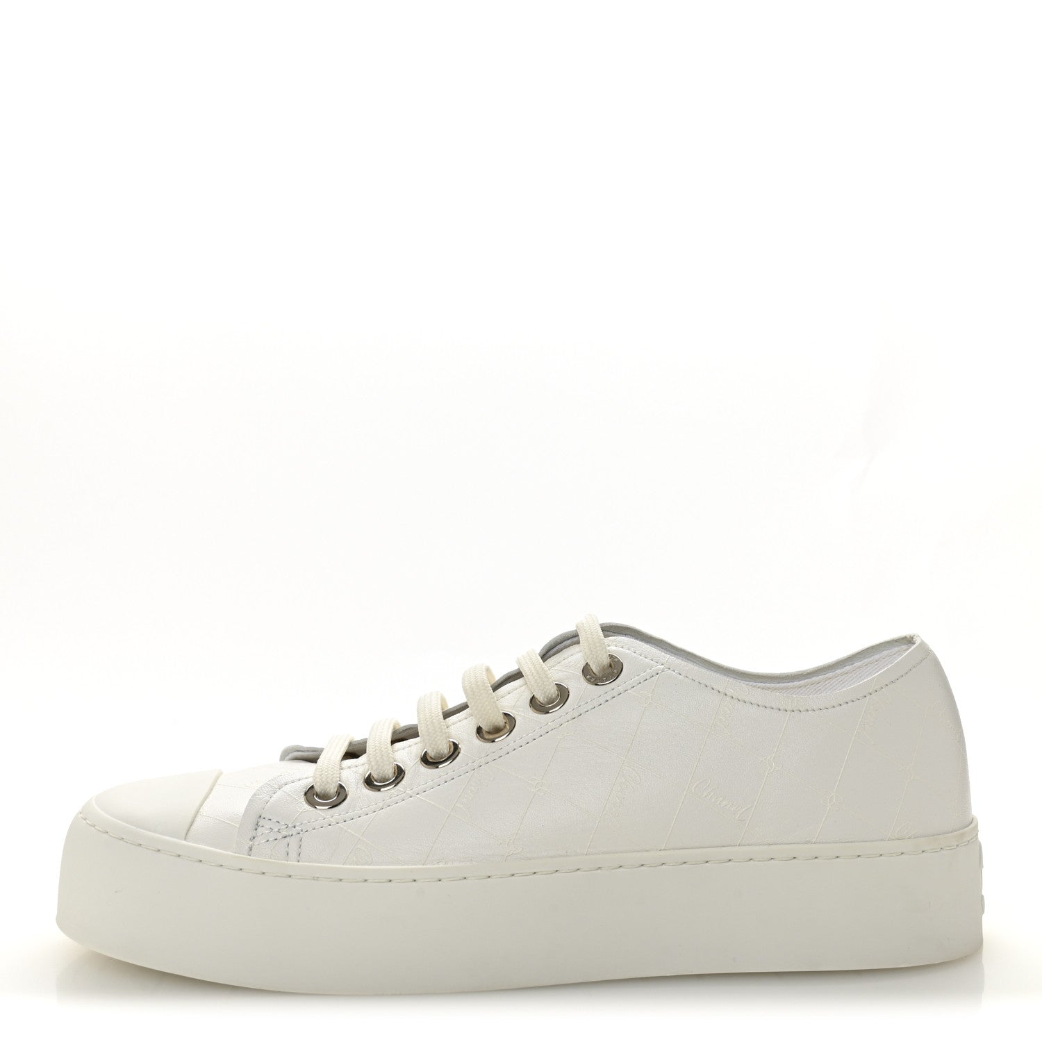 Chanel Lambskin Printed Logo Sneakers 38 White 1811705 – FASHIONPHILE
