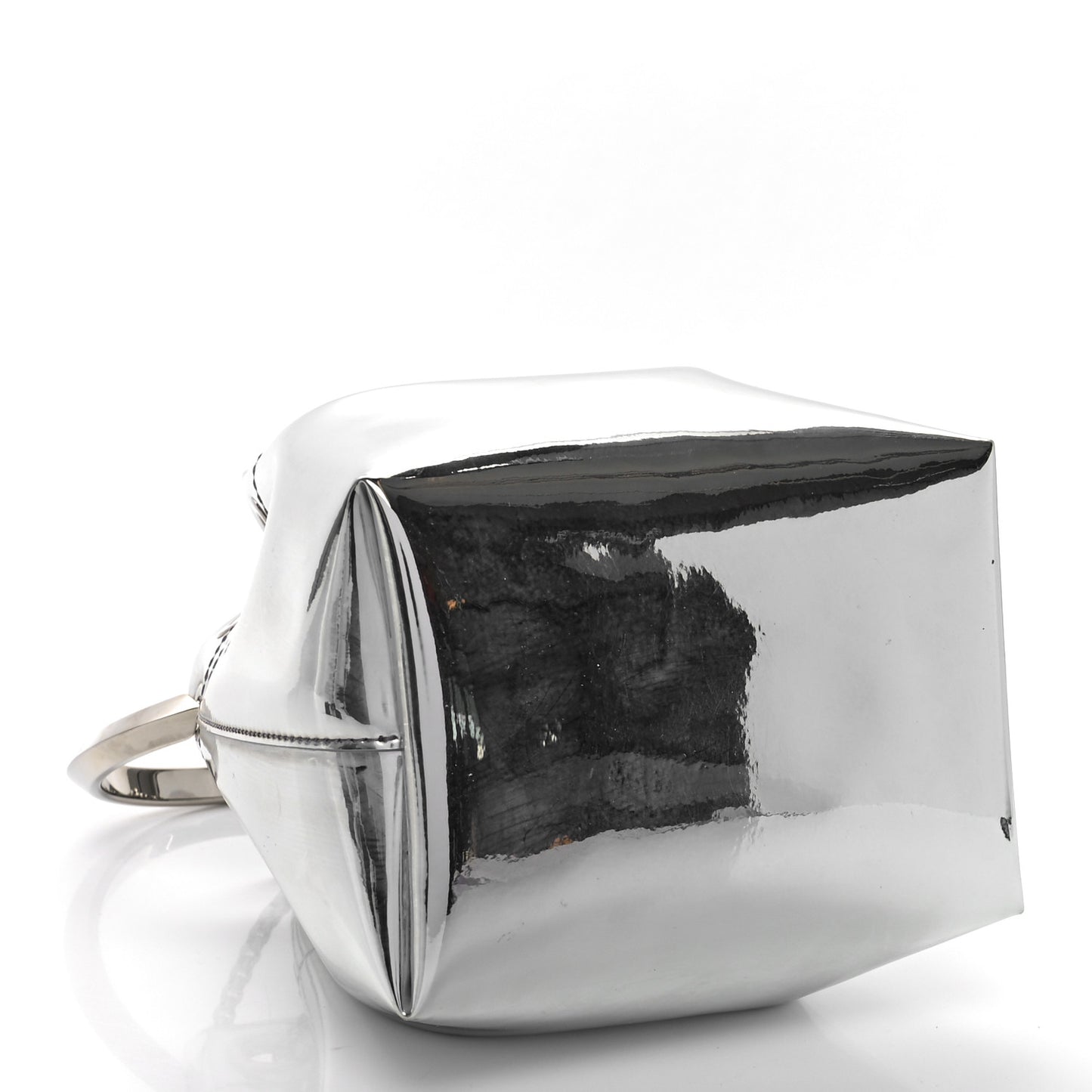 Metallic Patent Bon Bon Bag Silver