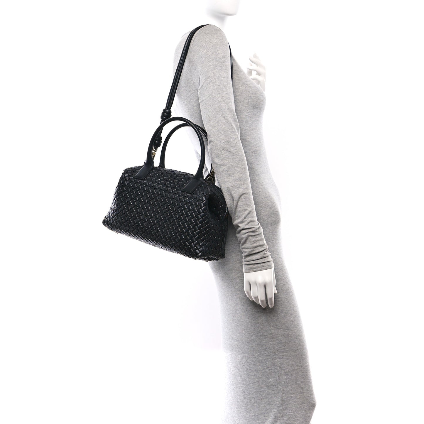 Nappa Intrecciato Medium Bauletto Black