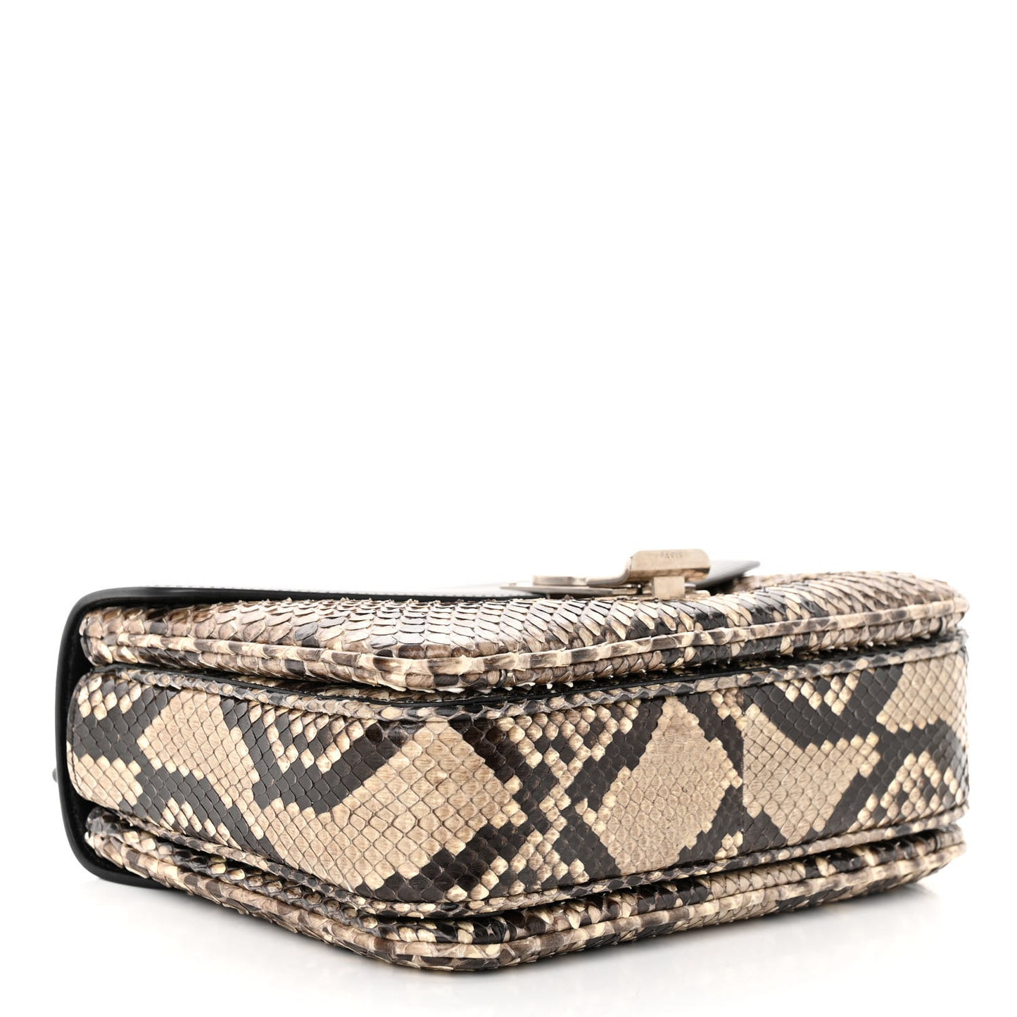 Calfskin Snakeskin Medium C Bag Black