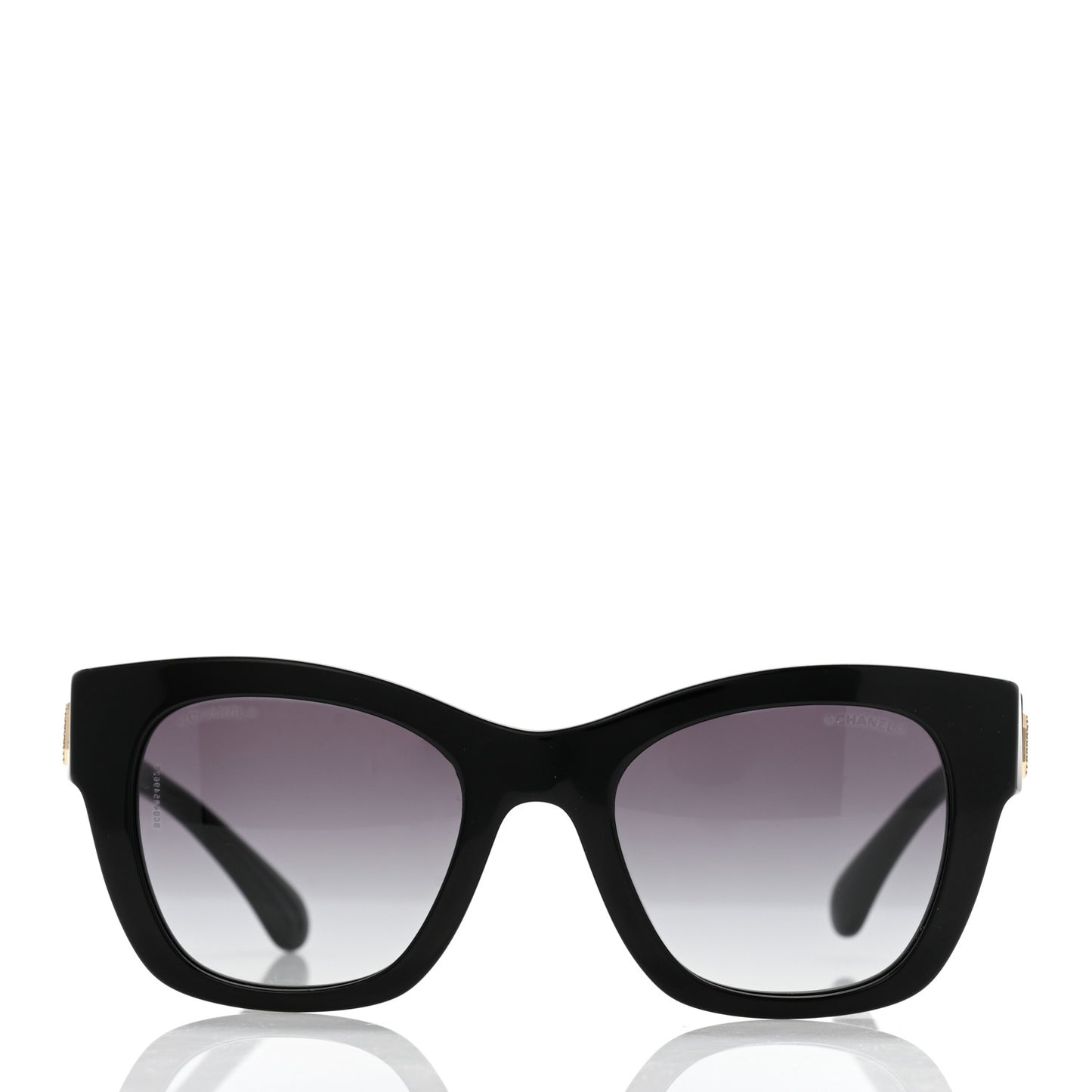 Acetate Square CC Heart Sunglasses 5478-A Black