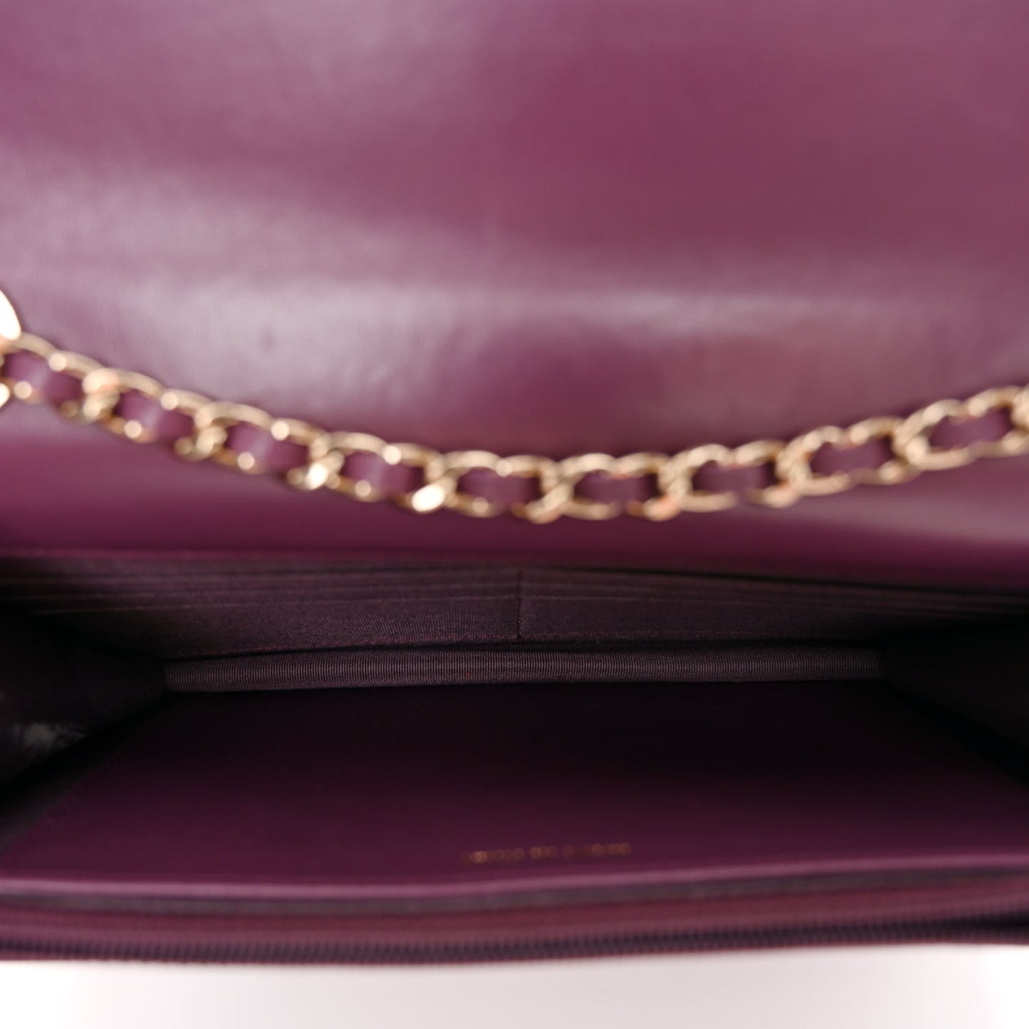 Lambskin Quilted Trendy CC Wallet On Chain WOC Purple