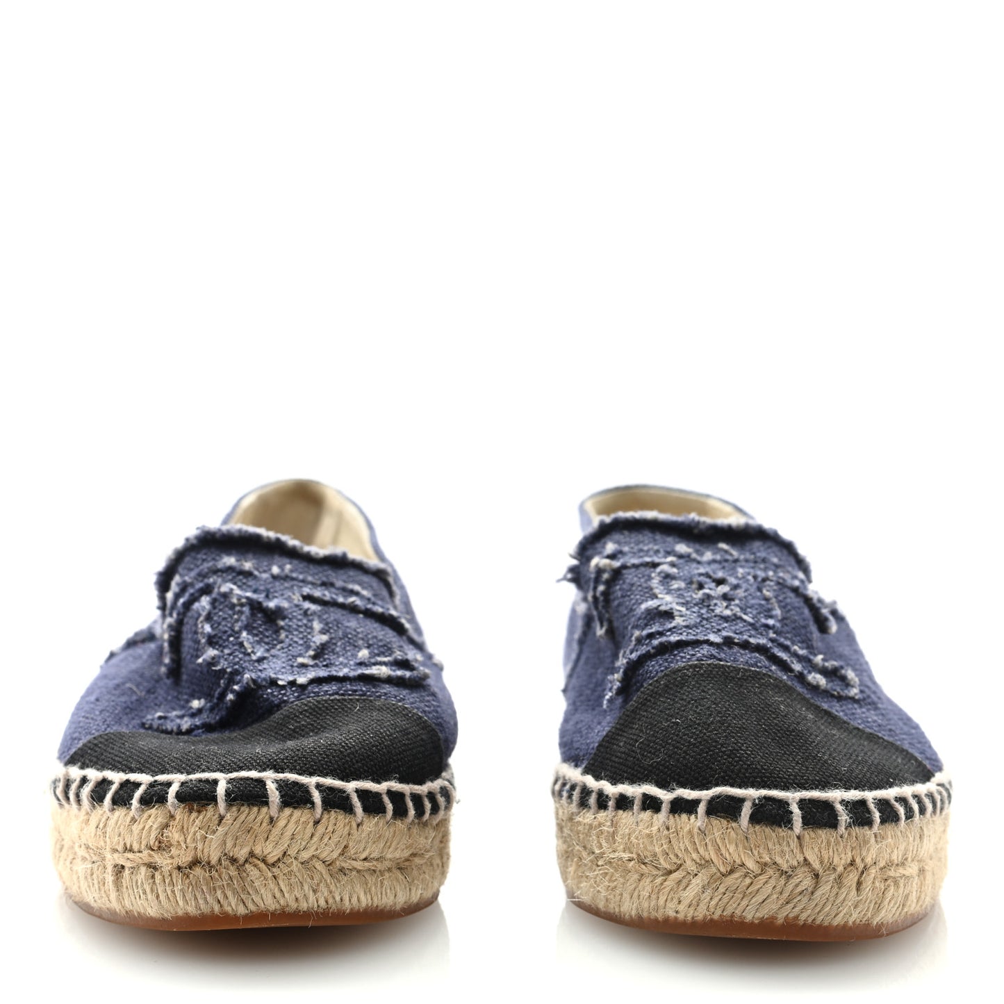 Denim Toile CC Espadrilles 36 Navy Black