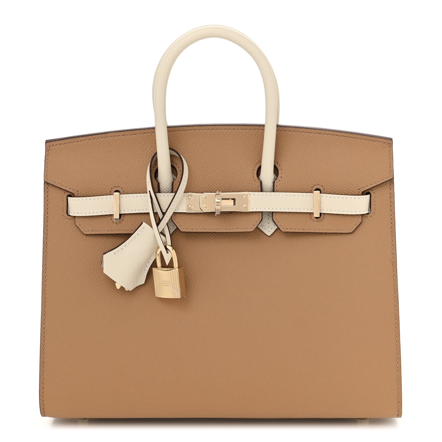 Hermes Epsom Horseshoe Birkin Sellier 25 Biscuit Nata 1633458