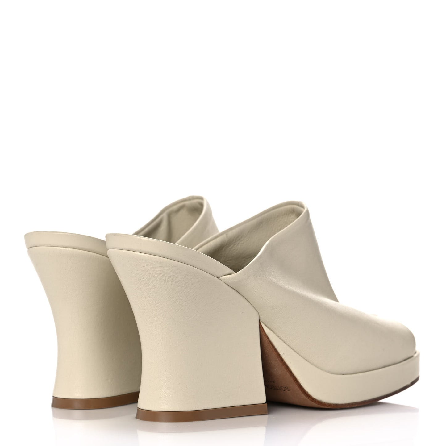 Nappa Stack Mule Sandals 36.5 Sea Salt