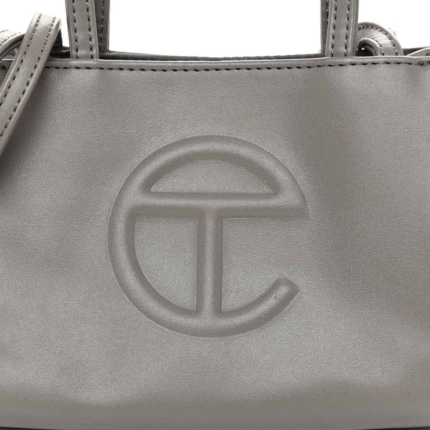 Vegan Leather Small Shopping Bag Grey