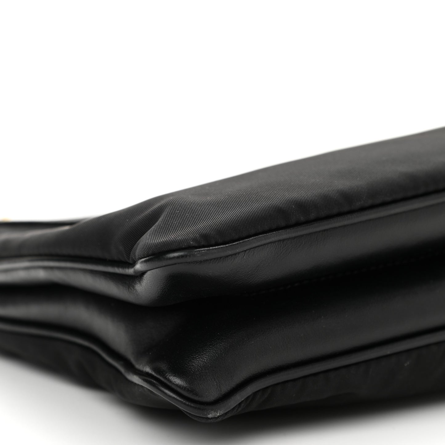 Tessuto Nylon Soft Calf Double Zip Crossbody Bag Black
