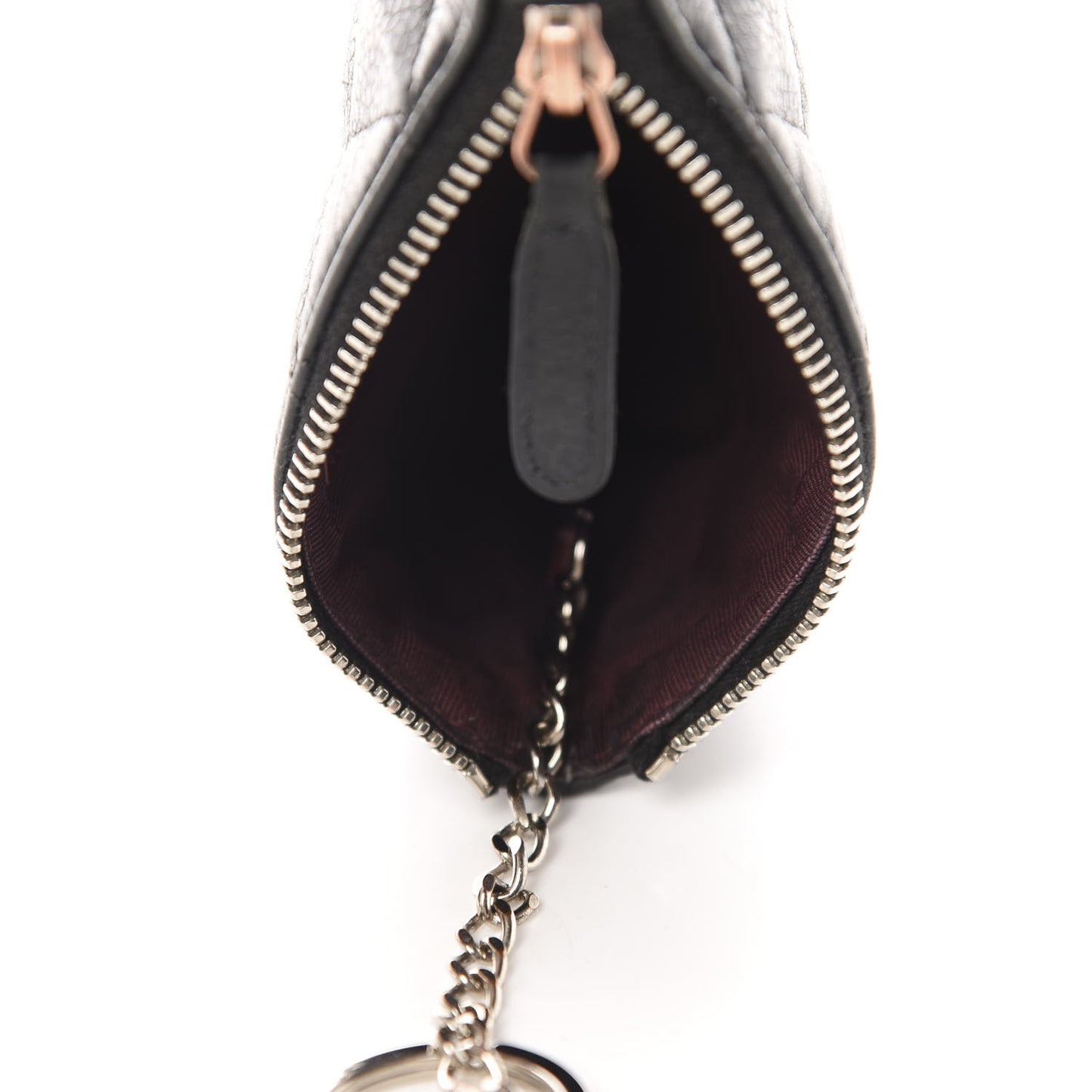 Caviar Quilted Key Holder Case Black