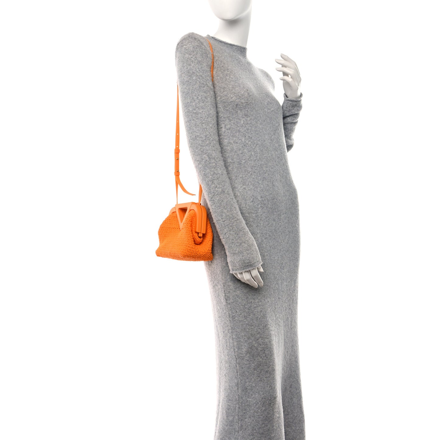 Rubber Crochet Small The Point Triangle Bag Tangerine